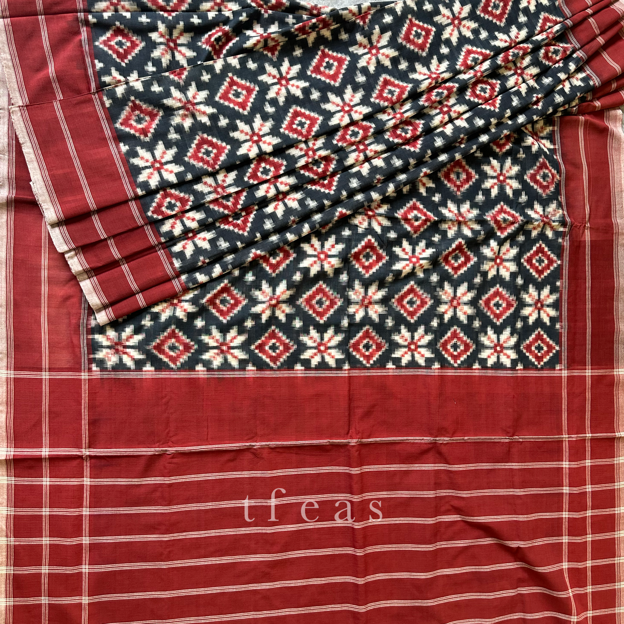 Black and Red Double Ikat