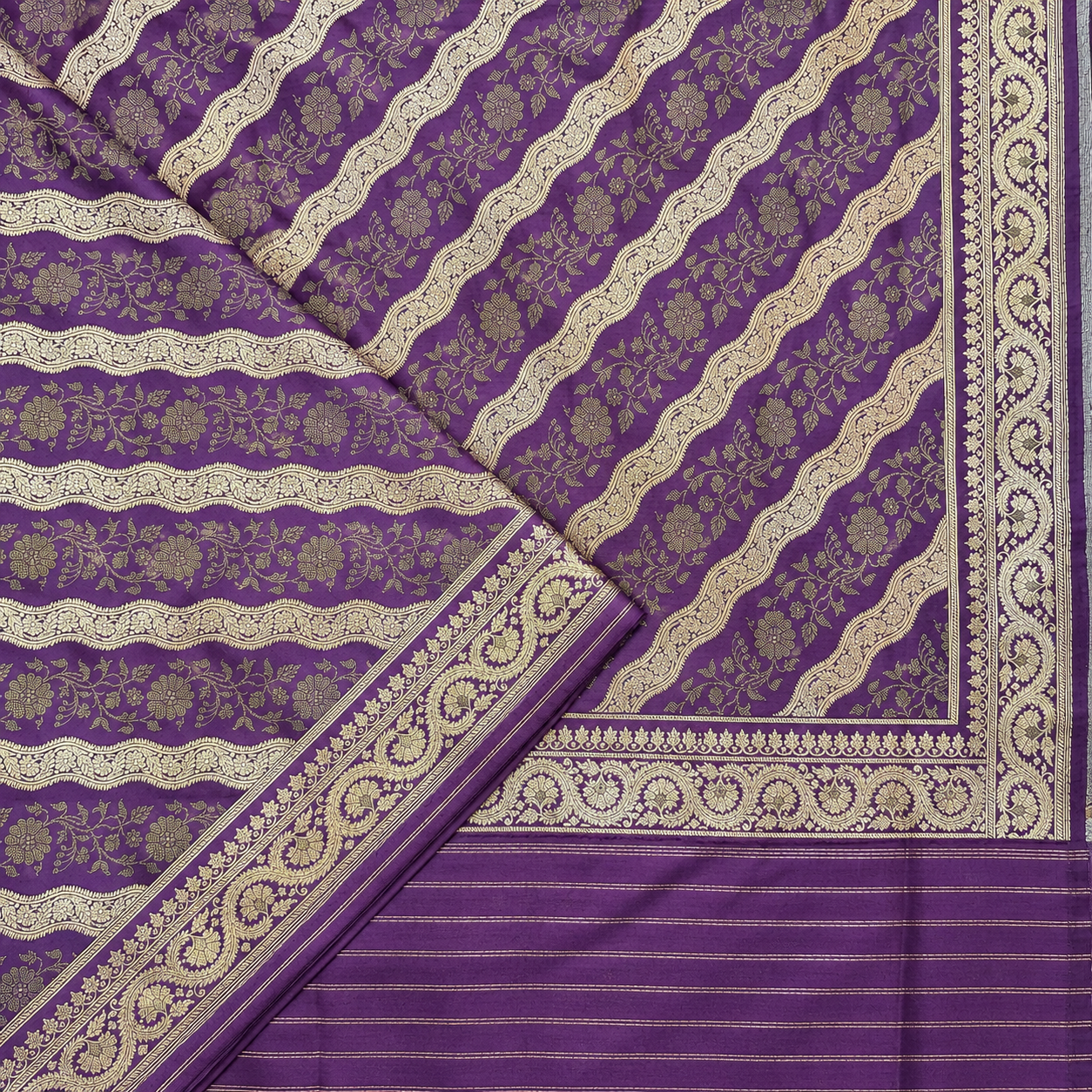 Lavender Ada Khadwa Benarasi Saree