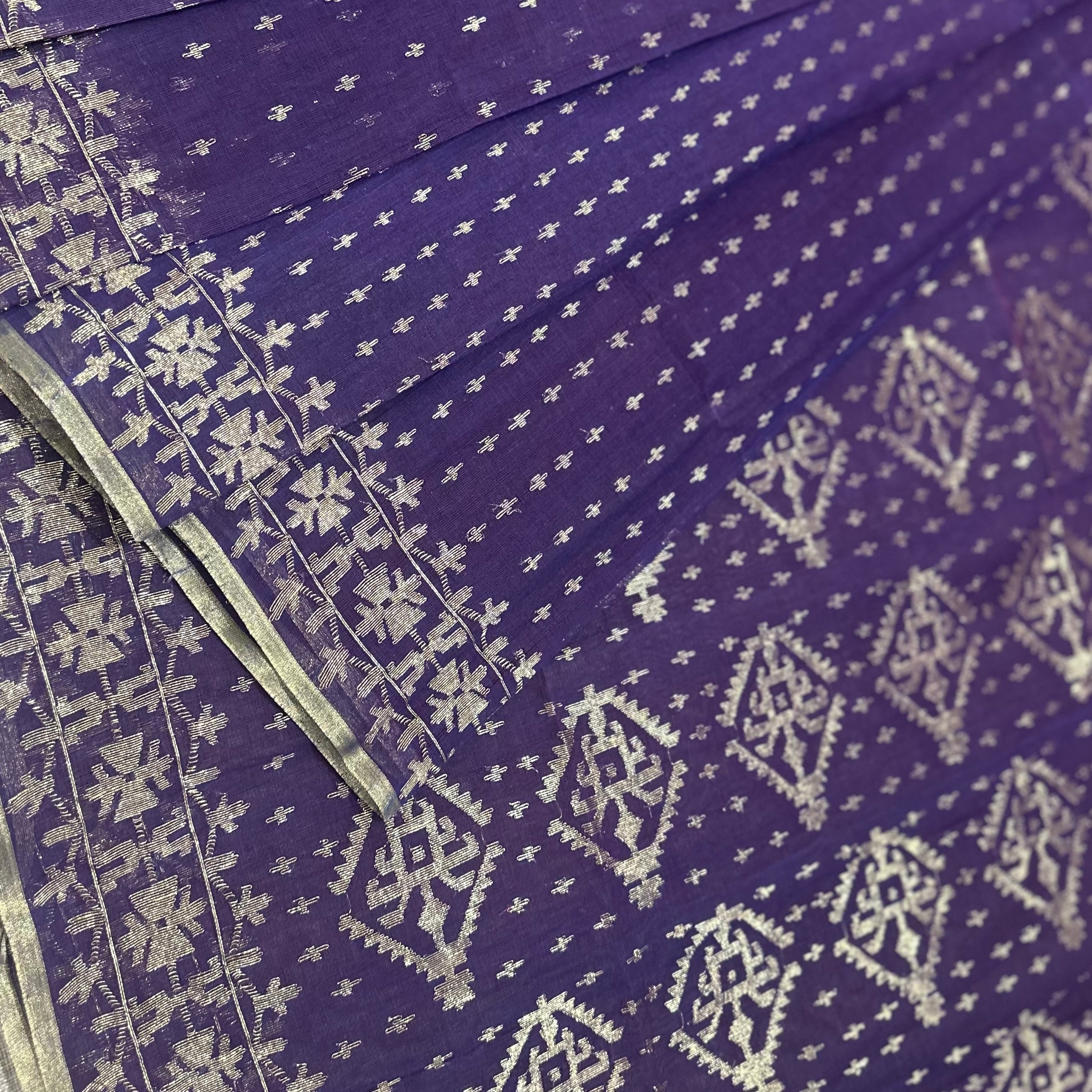 Violet Dhakai Jamdani with Zari