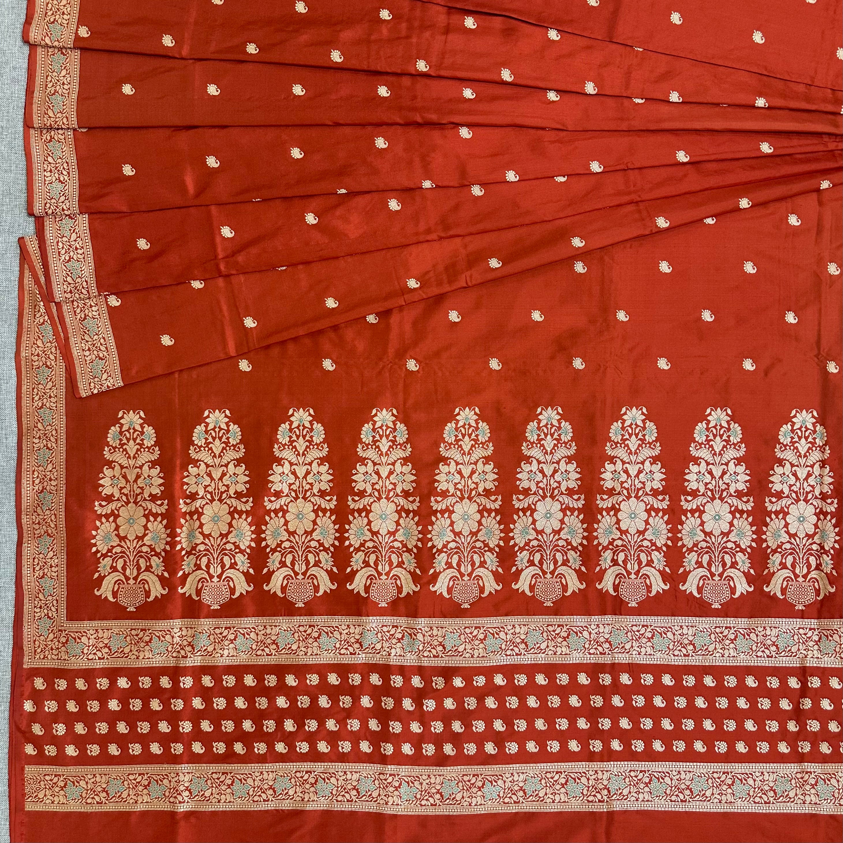 Pre-Order: Rust Baluchari with Tree of Life On Palla