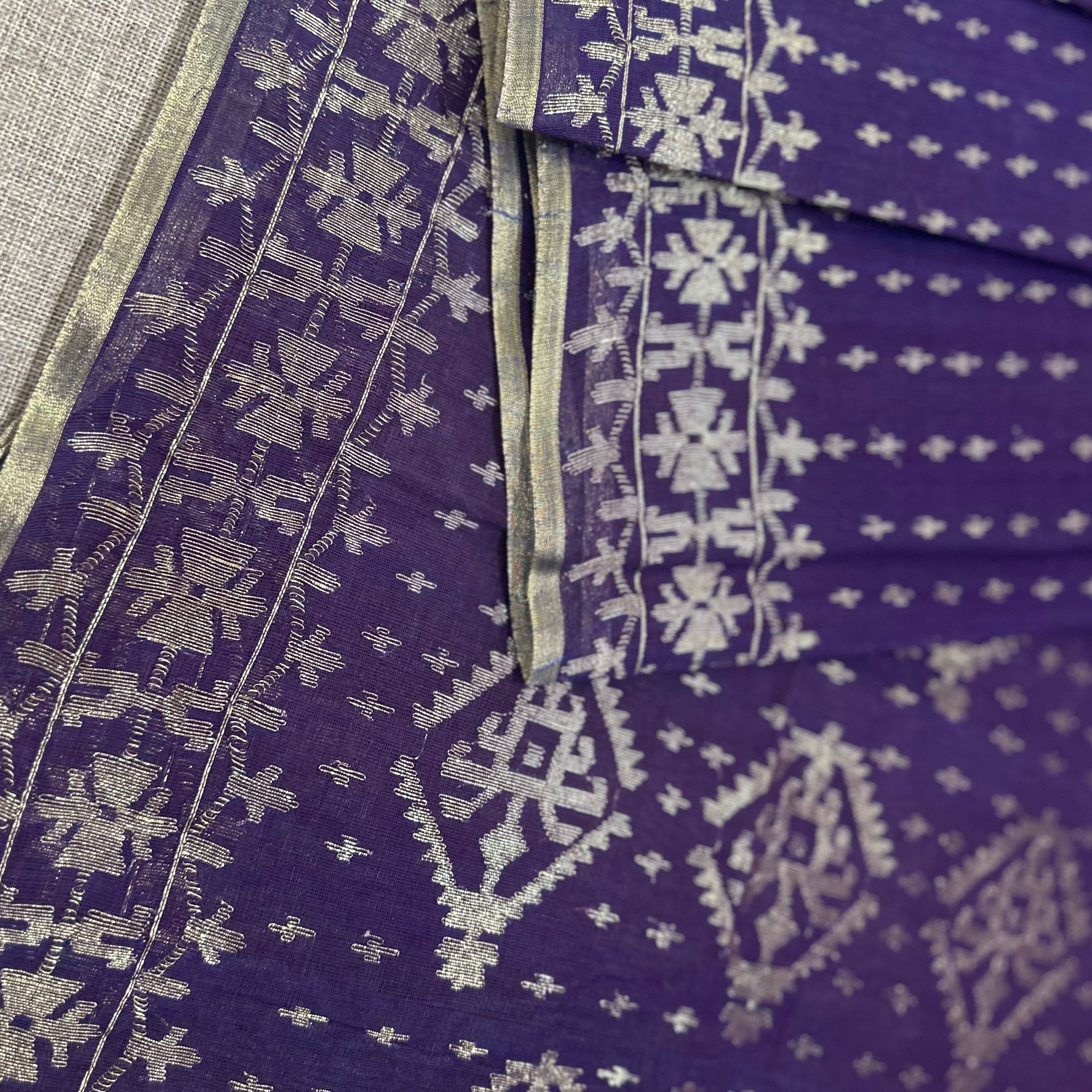 Violet Dhakai Jamdani with Zari