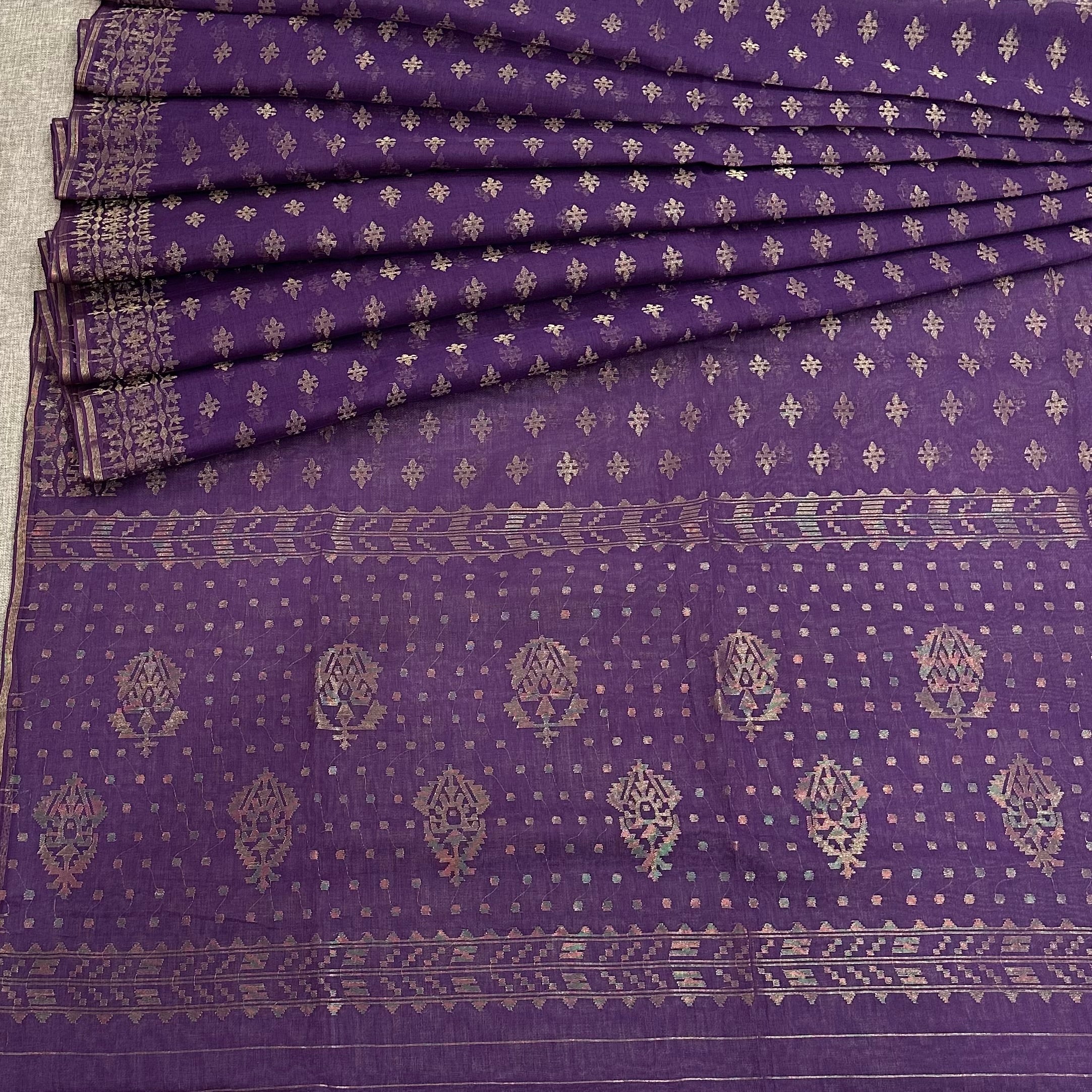 Purple Buti Dhakai Jamdani