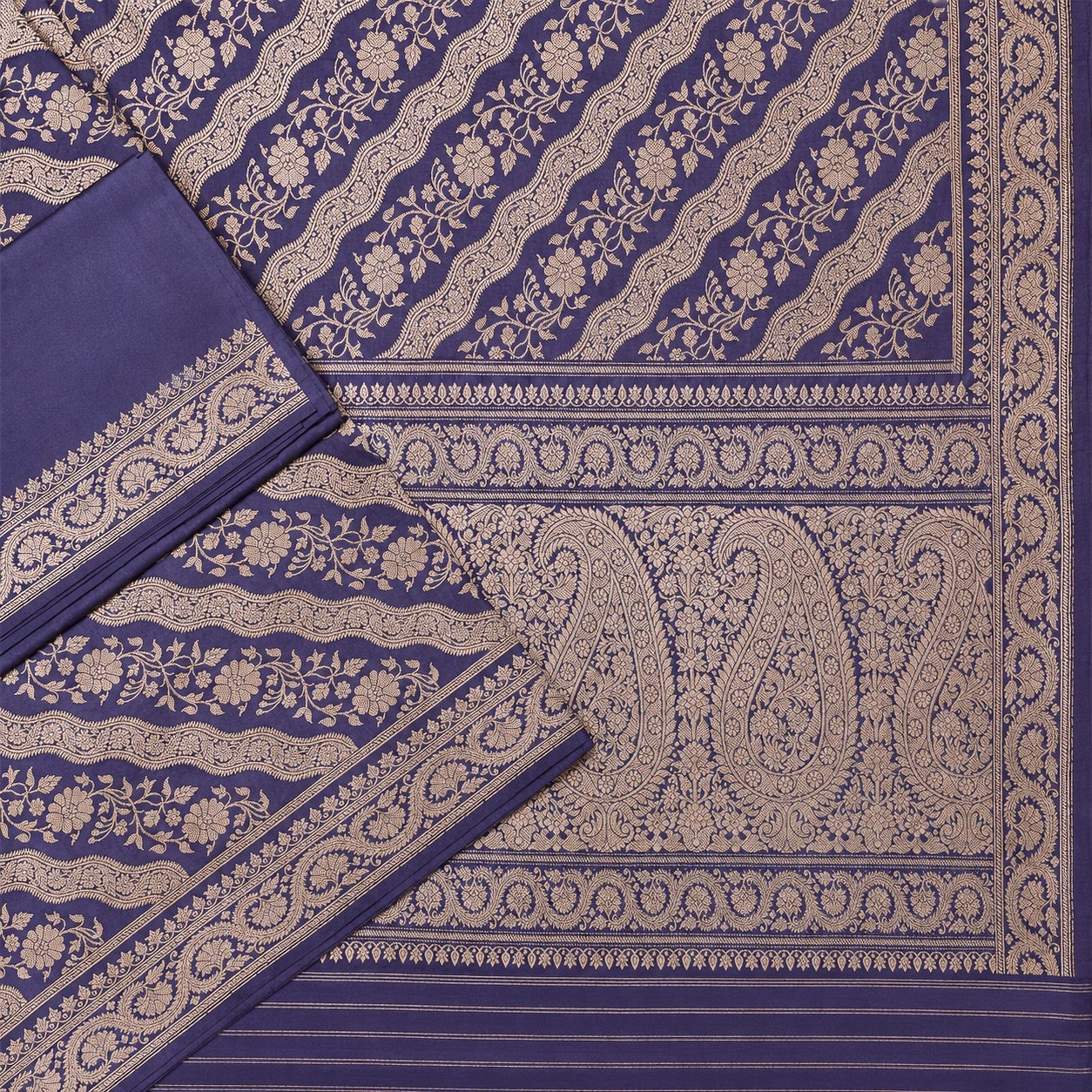 Aubergine Ada Khadwa Benarasi Saree