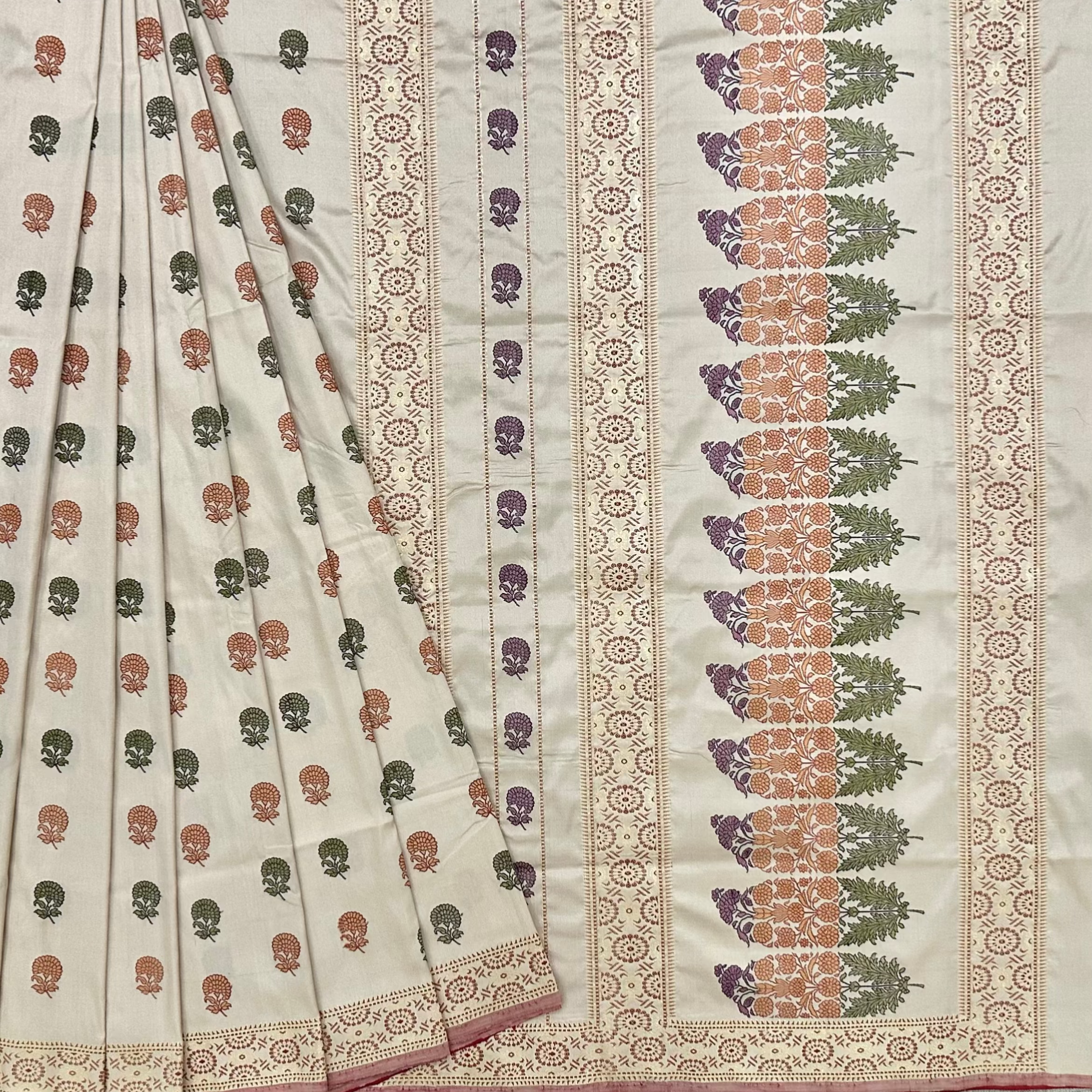 Light Beige Baluchari Saree