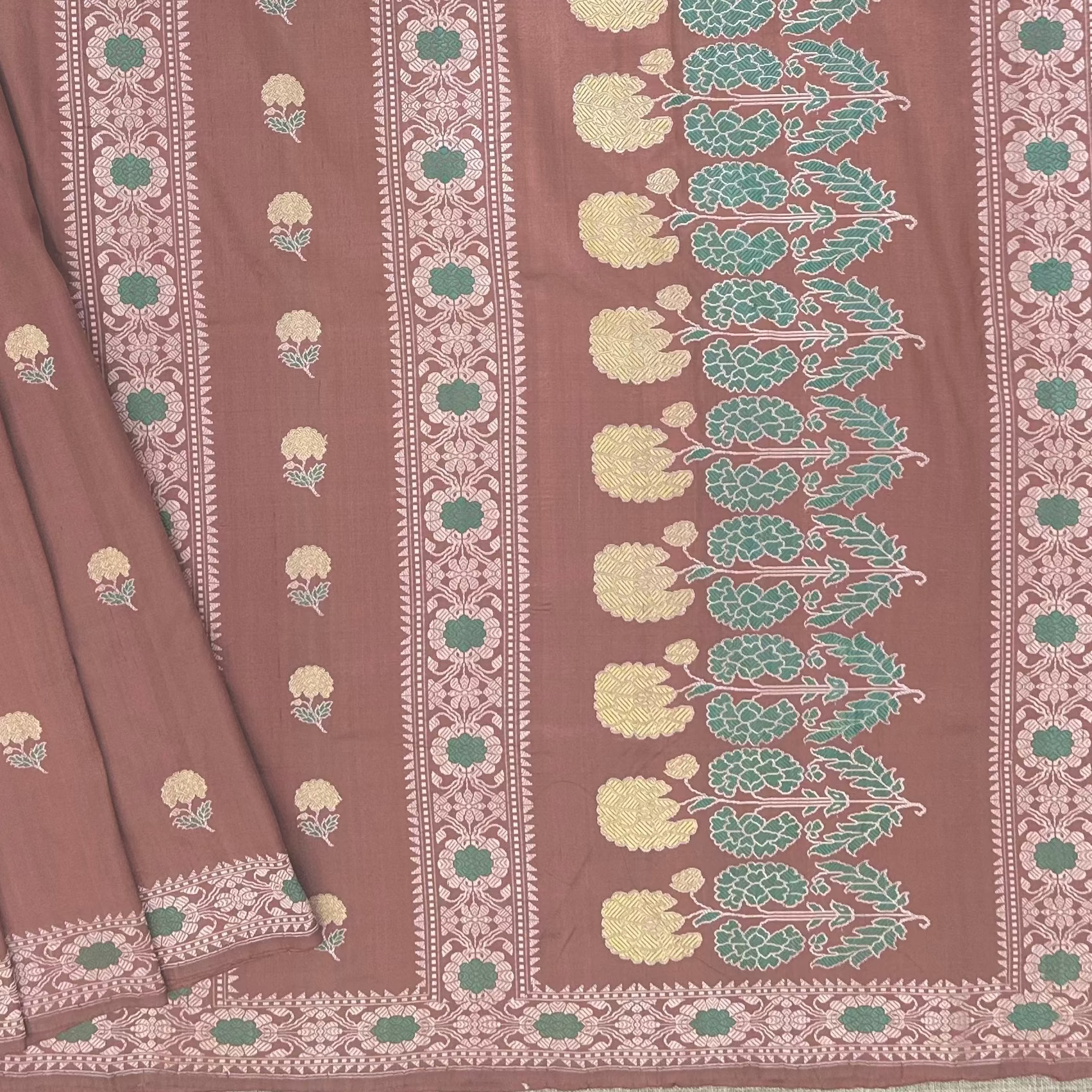 Pink Marigold Revival Baluchari Saree