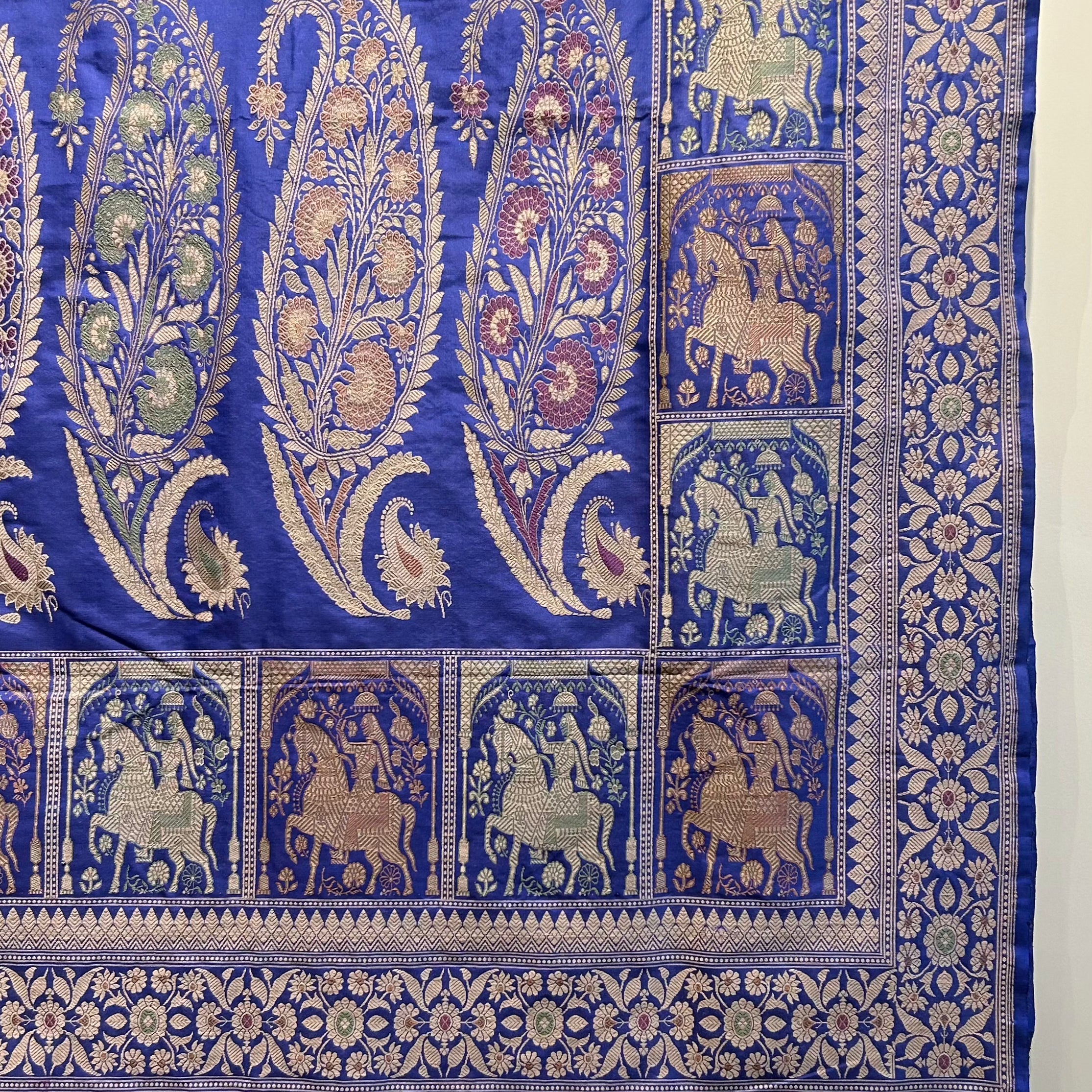 Electric Blue Shot Colour Revival Baluchari Saree