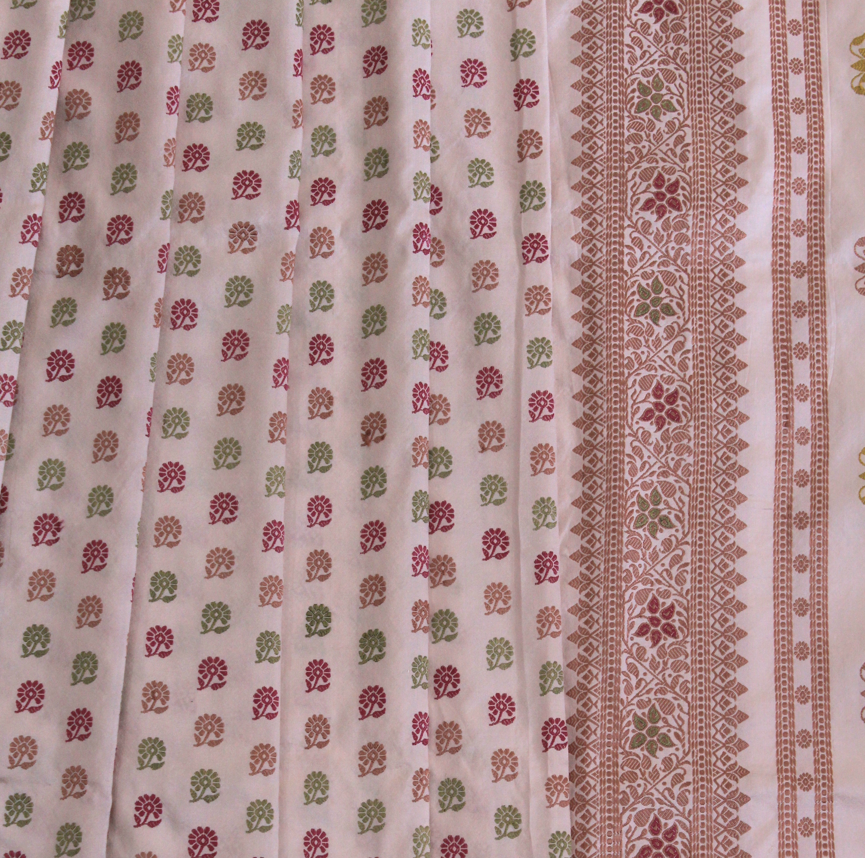 White Baluchari from Benaras with Tree of Life in Palla