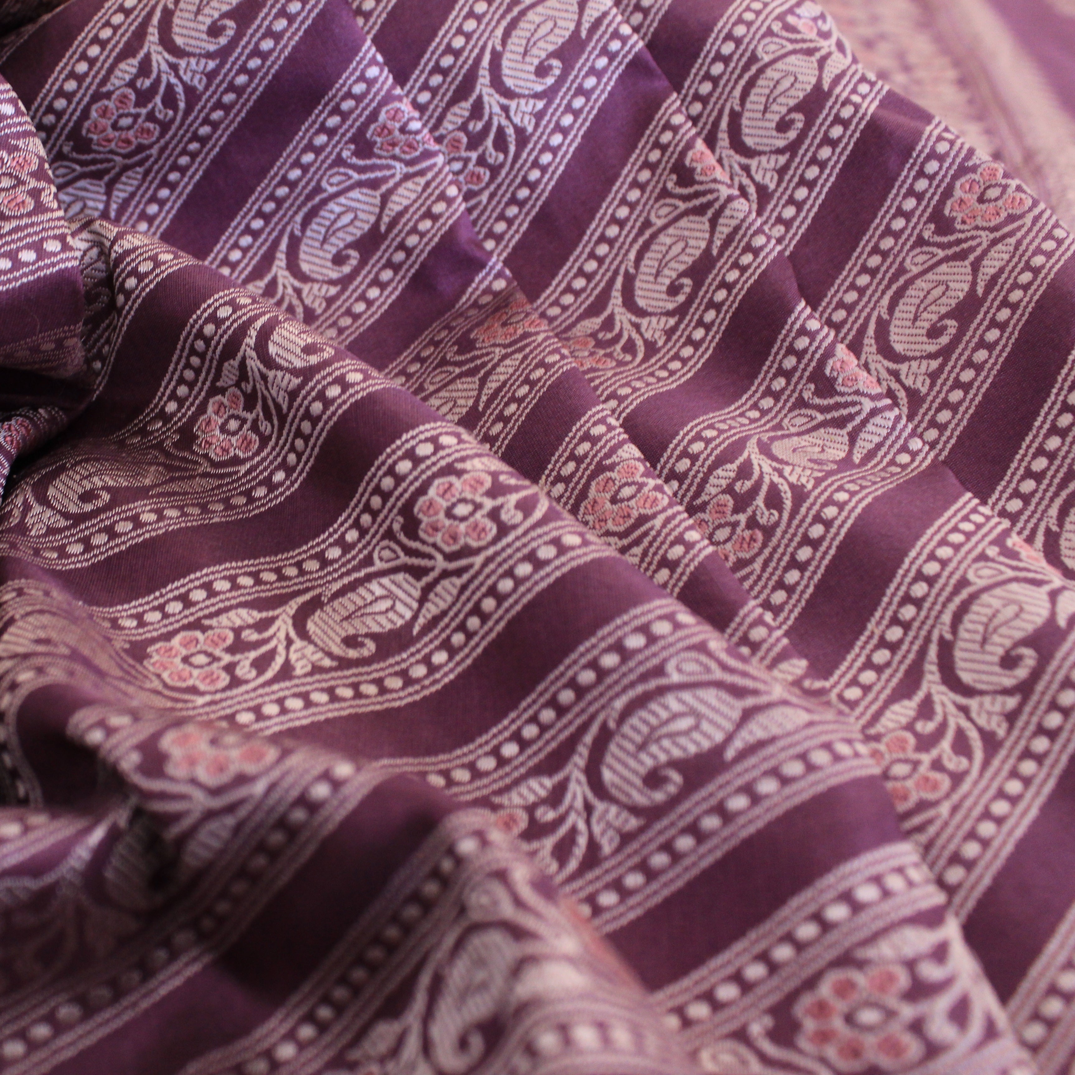 Mauve Ada Baluchari with Minakari