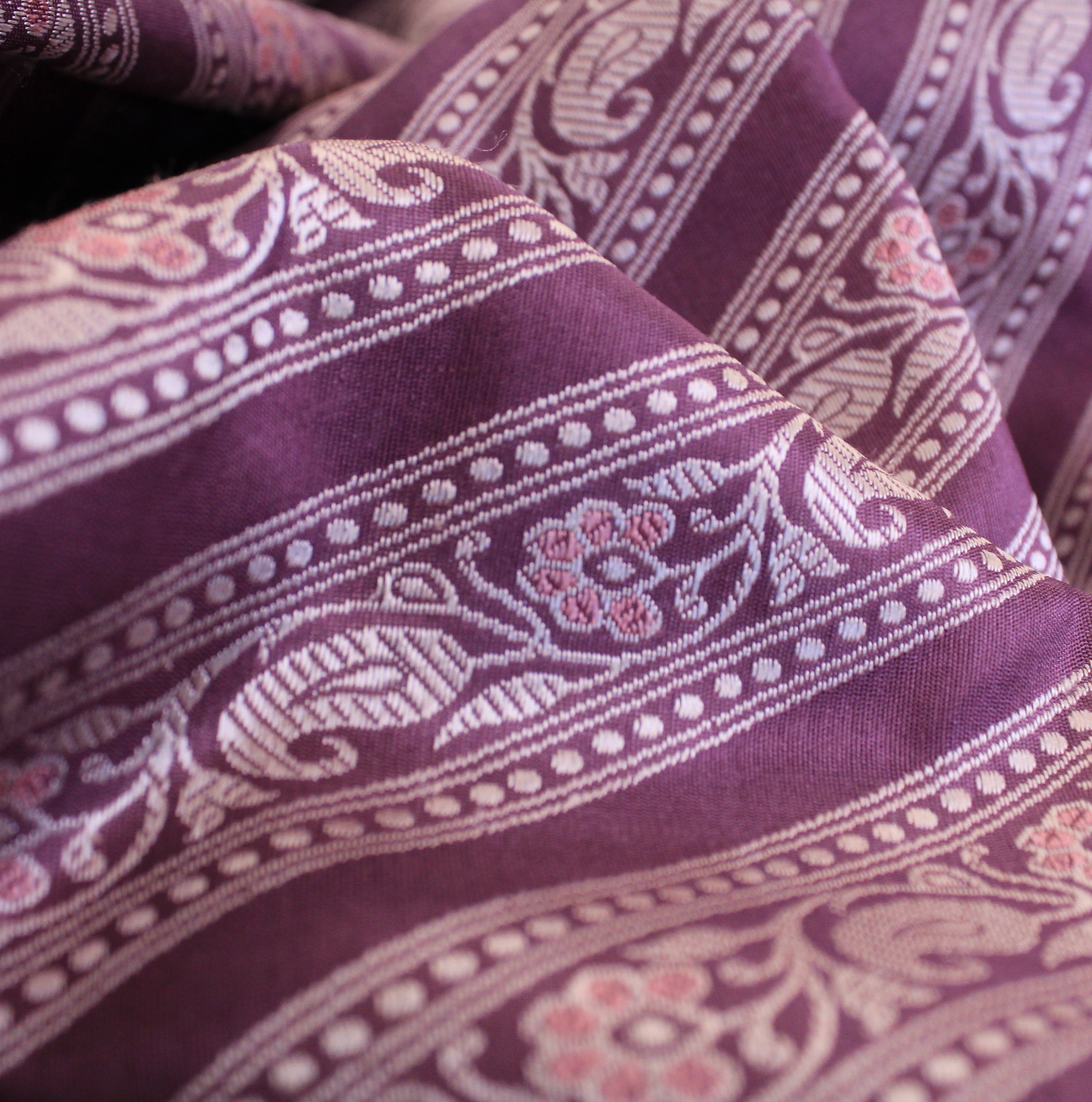 Mauve Ada Baluchari with Minakari