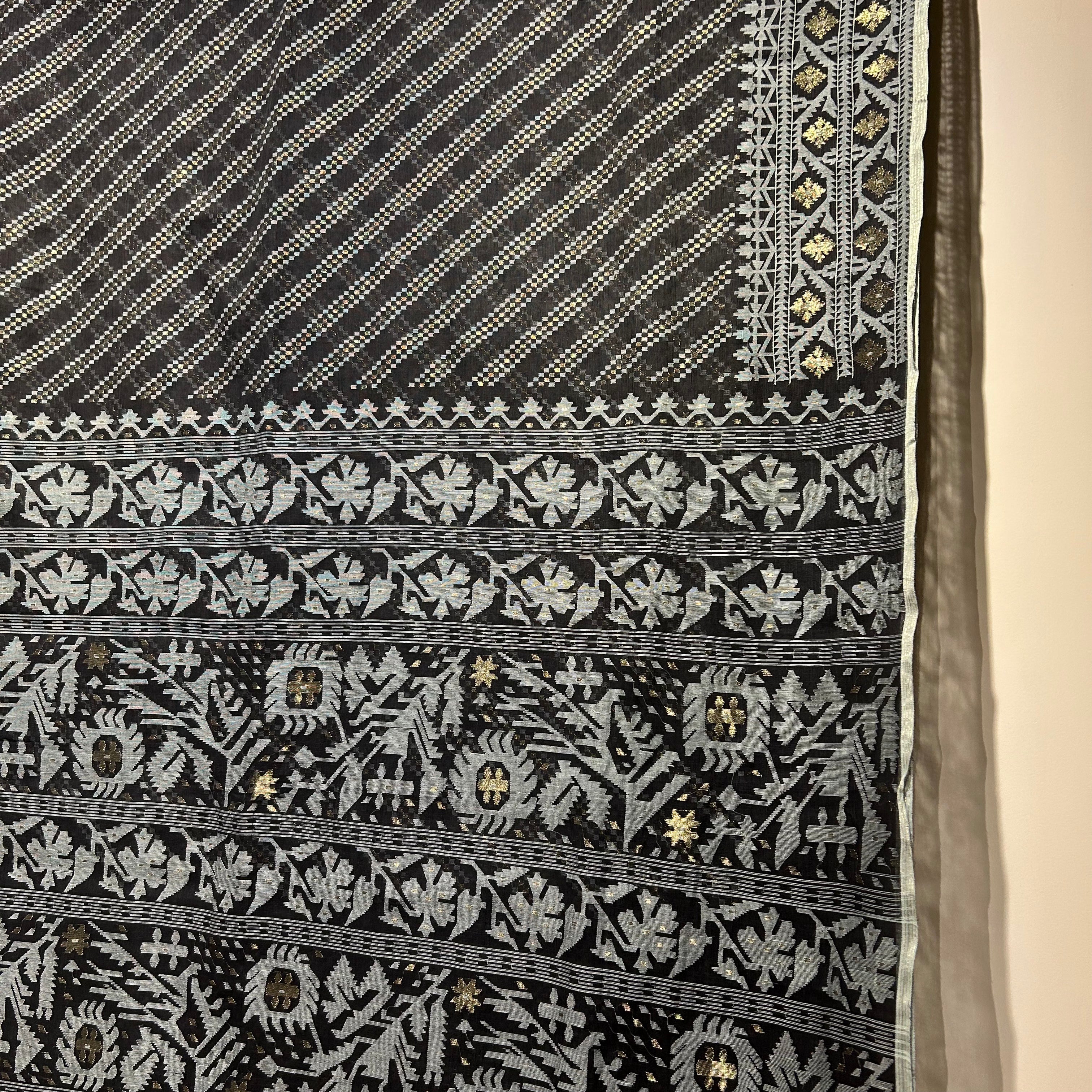 Black Ada Dhakai Jamdani