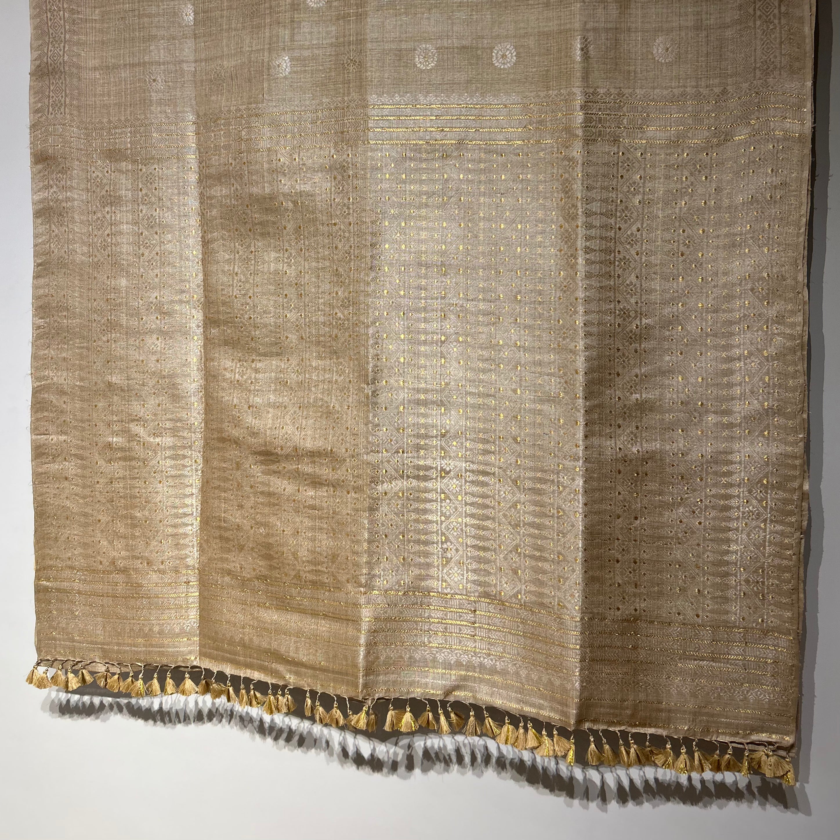 Golden Heirloom Pure Assam Muga Saree with Golden Selvedge