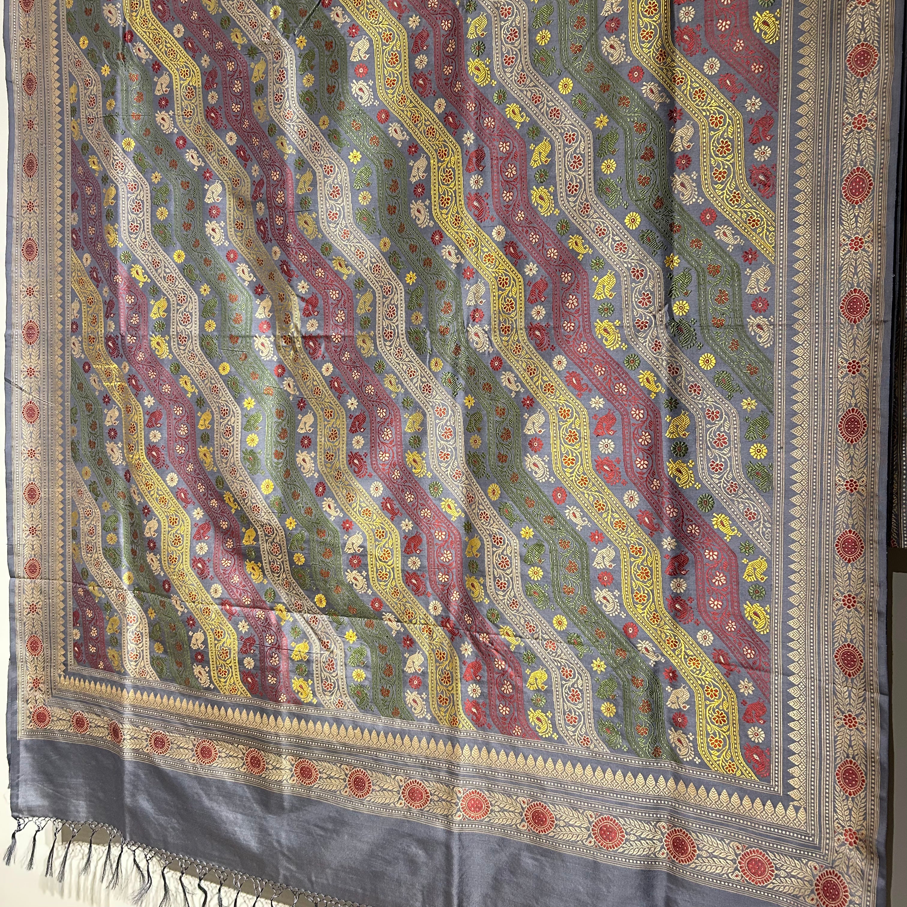 TFEAS REVIVAL GREY : A Very Special Ada Revival Baluchari Saree