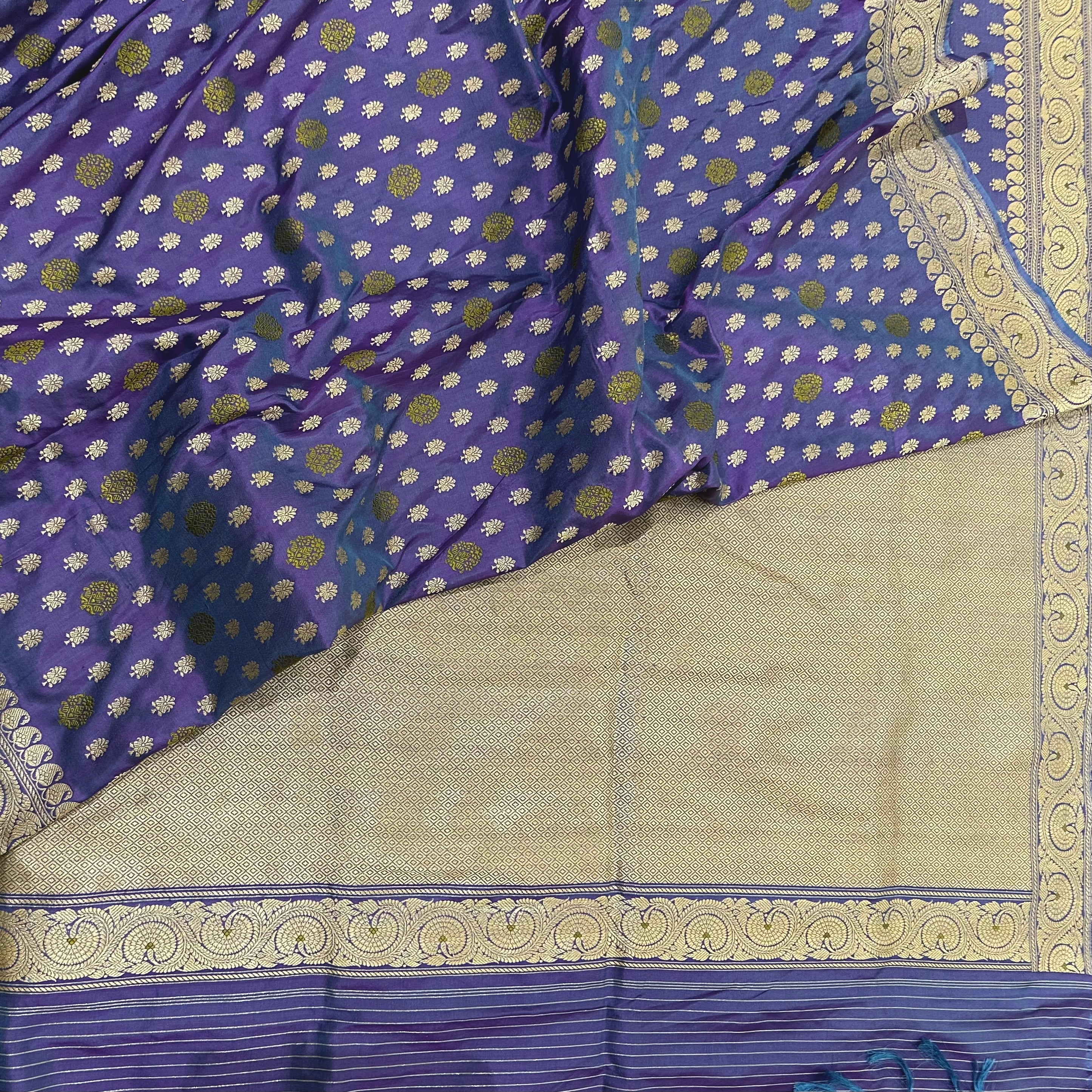 Purple Shot Colour Khadwa Benarasi - A Masterpiece