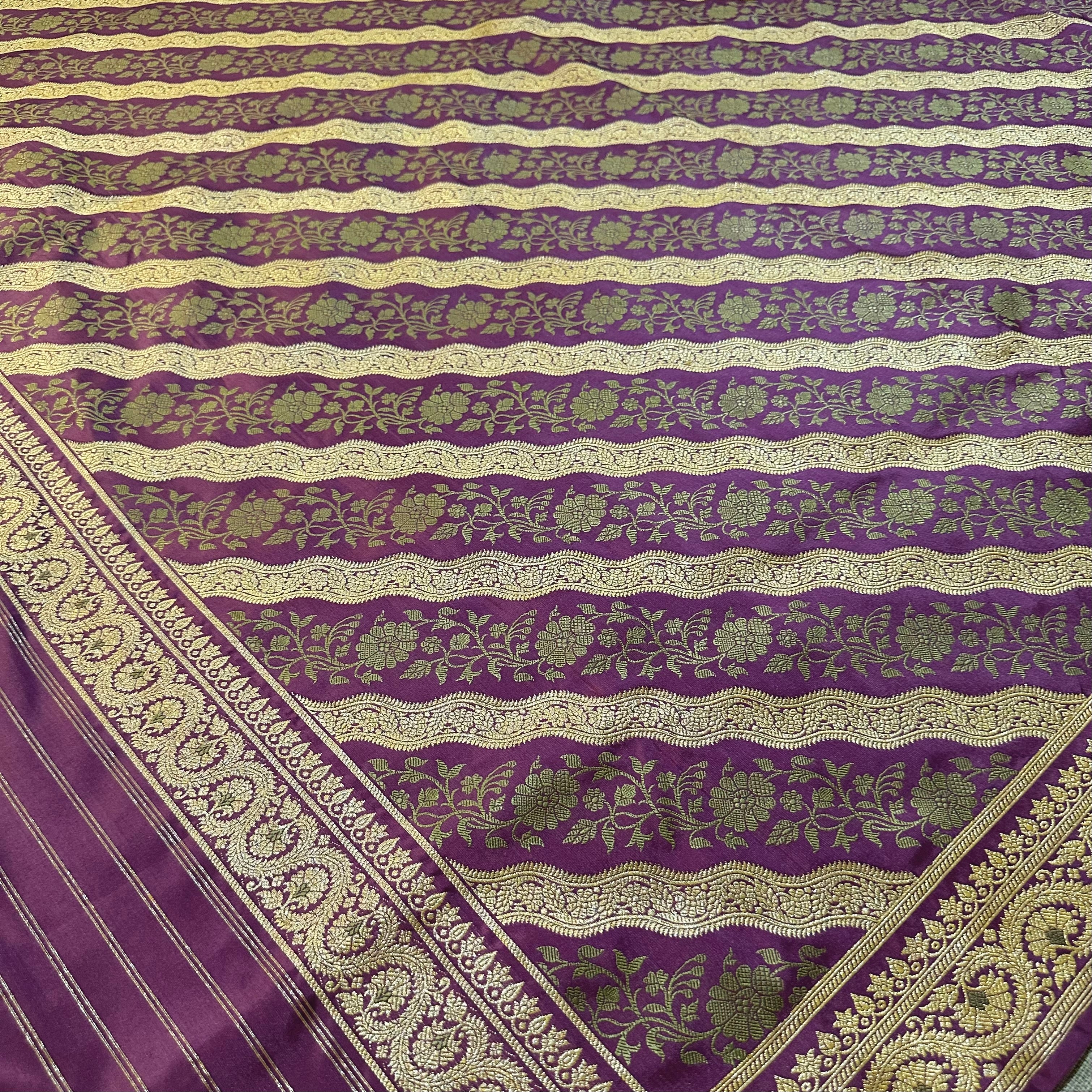 Lavender Ada Khadwa Benarasi Saree