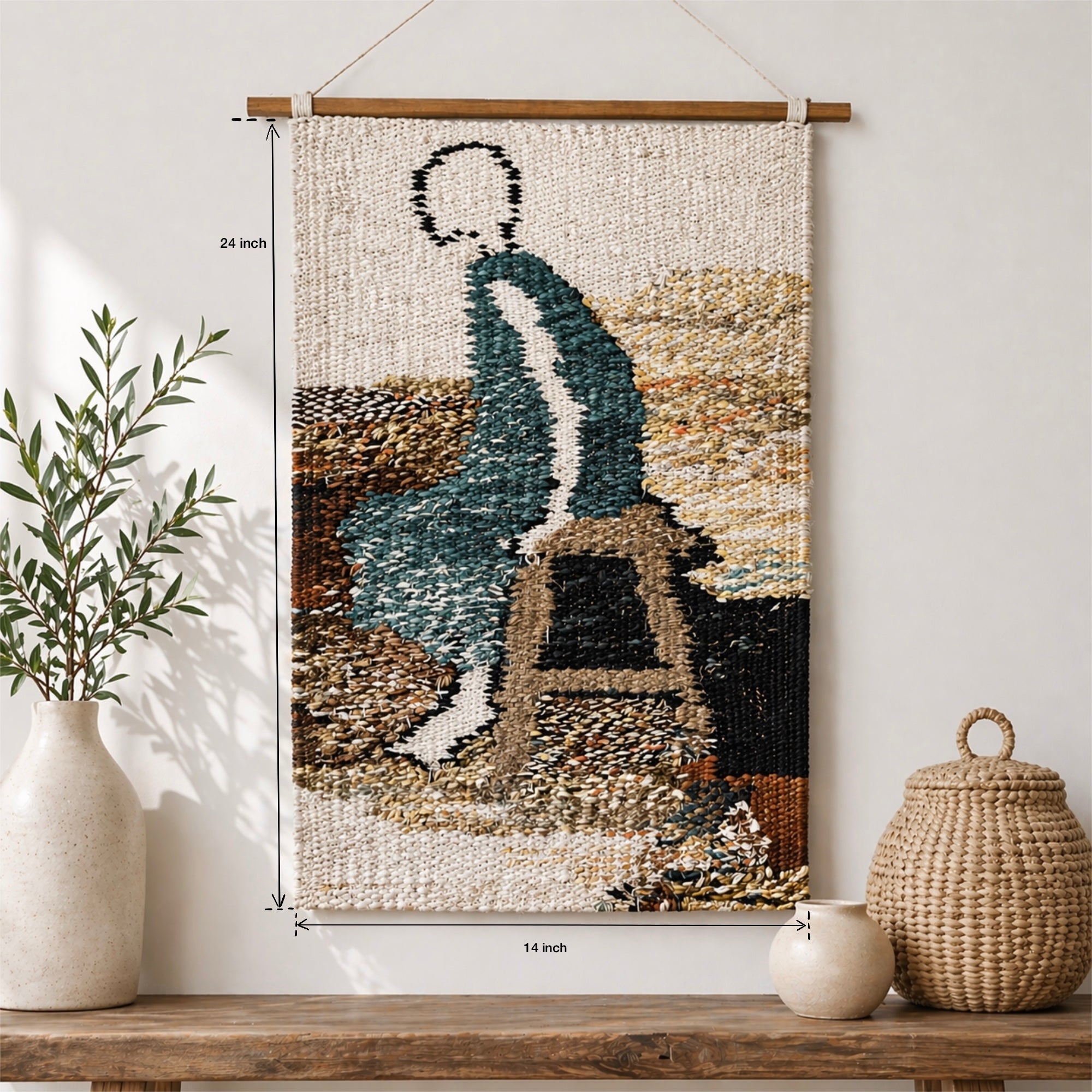 A Old Lady : Hand-knotted Tapestry