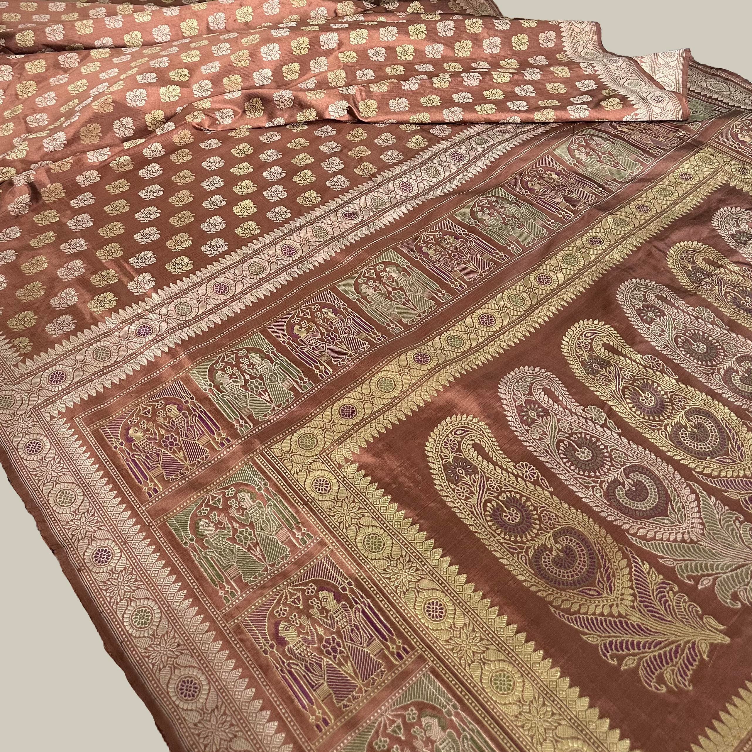 Chestnut Rose Butidar Baluchari from Benaras