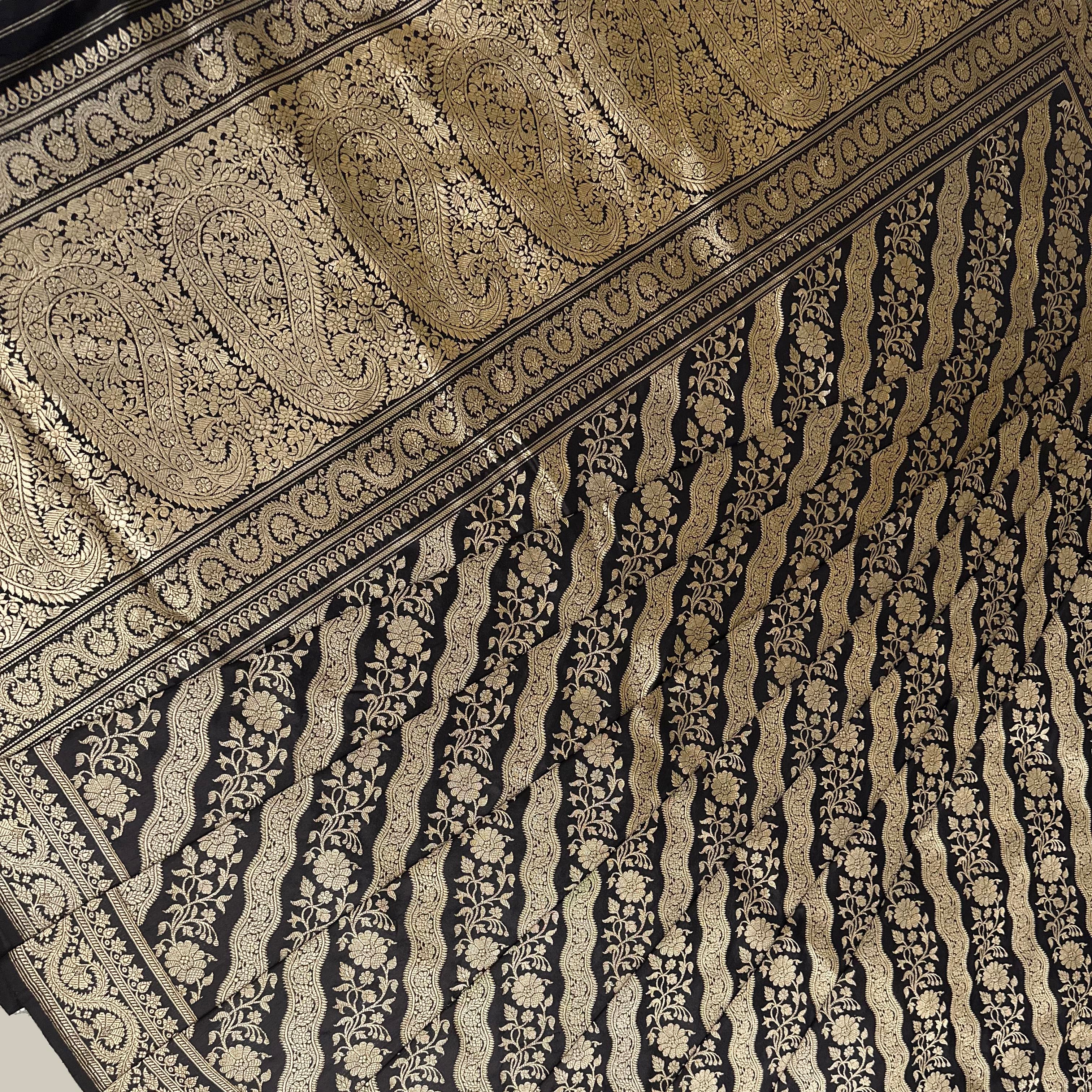 Black Ada Khadwa Benarasi Saree