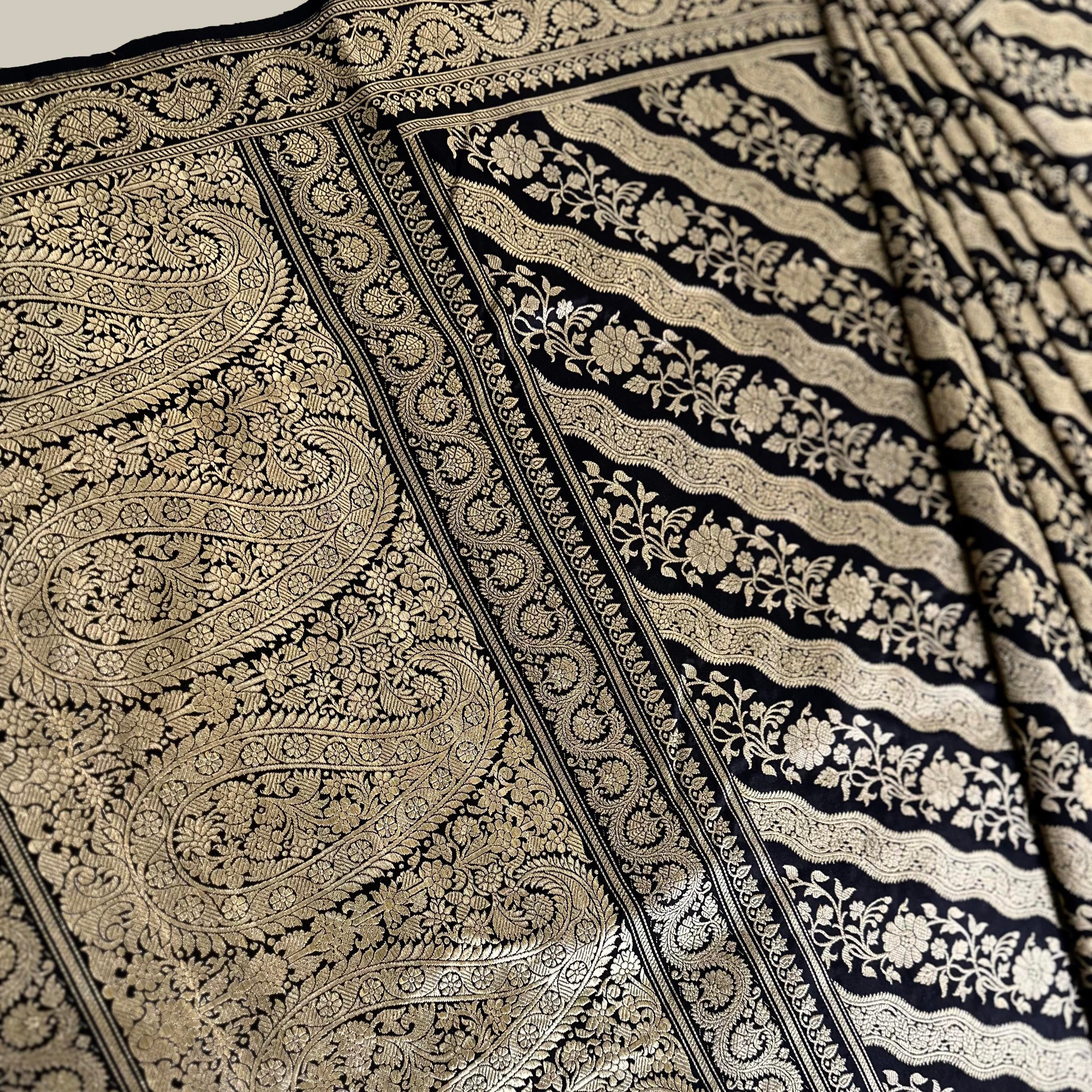Black Ada Khadwa Benarasi Saree