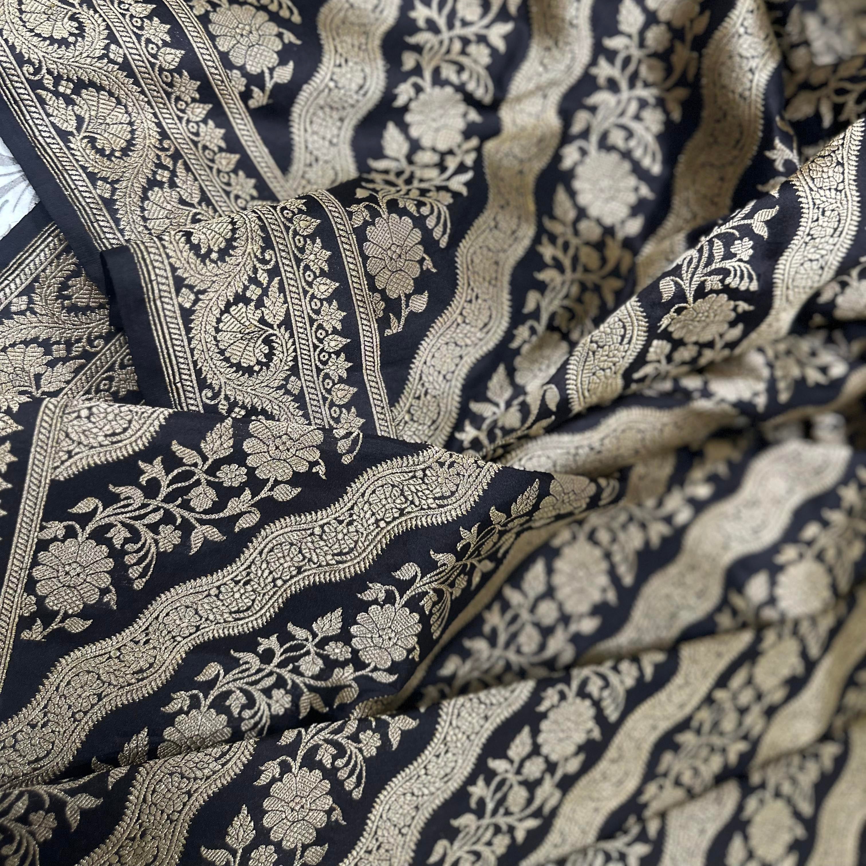 Black Ada Khadwa Benarasi Saree
