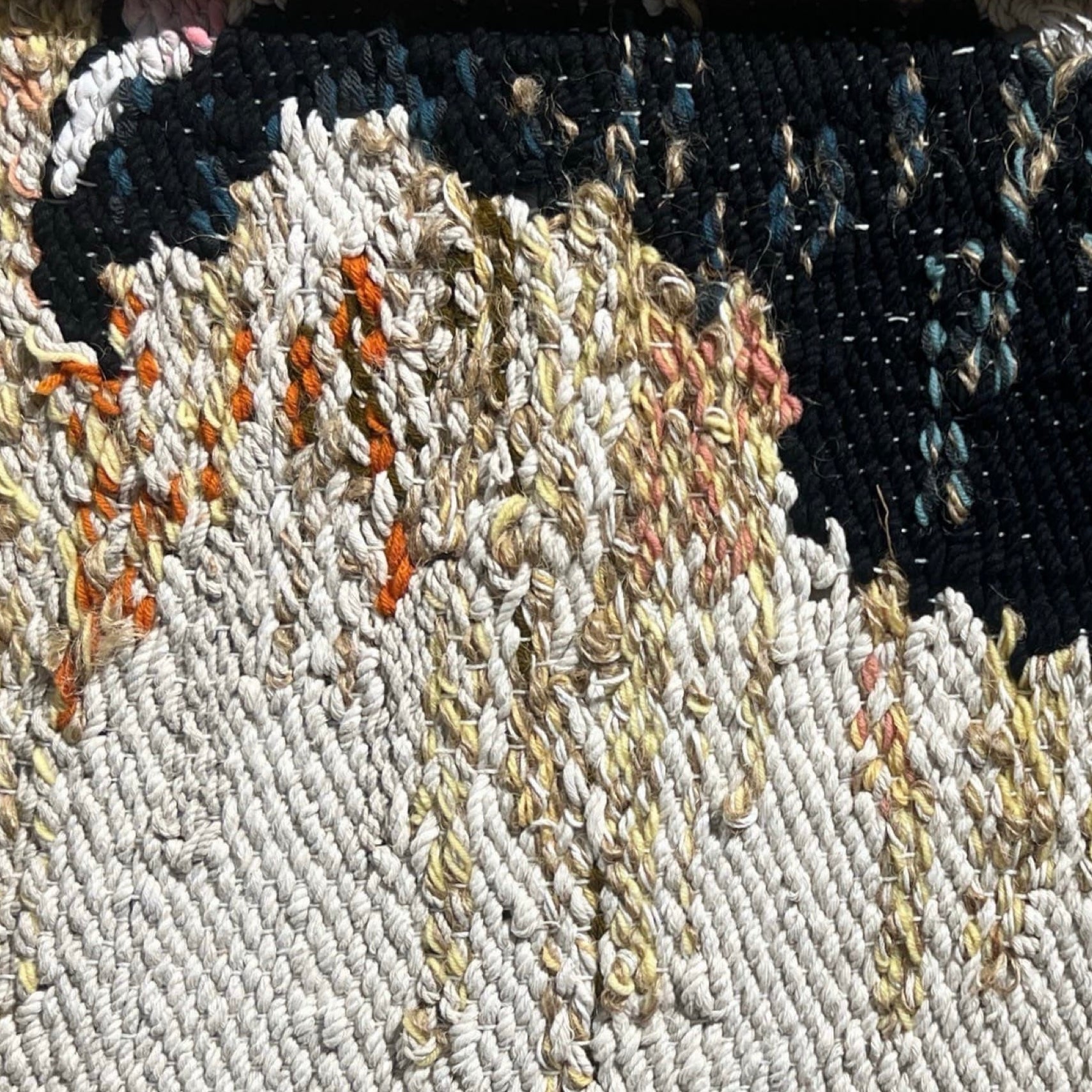 Hand-knotted Abstract in Contrast