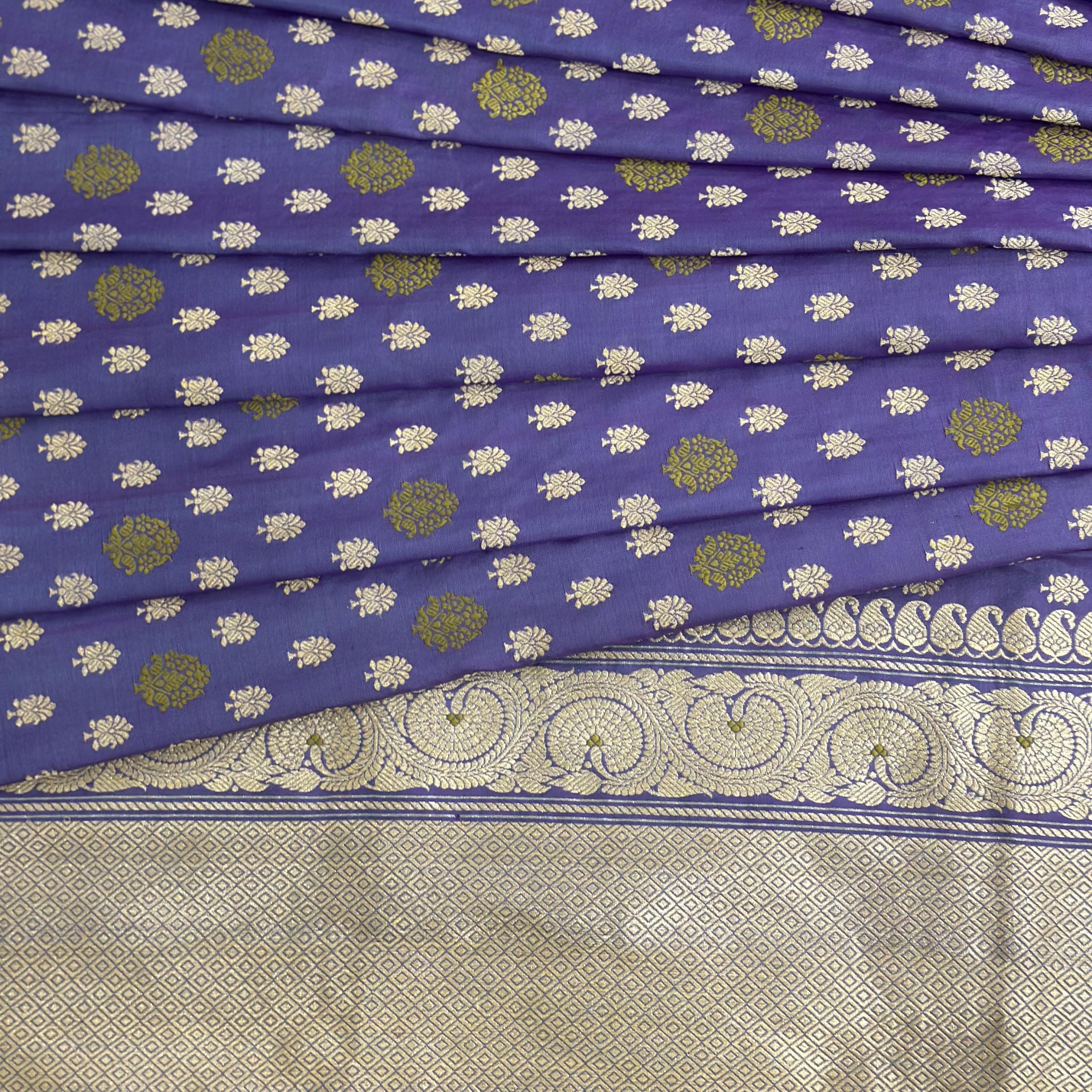 Purple Shot Colour Khadwa Benarasi - A Masterpiece