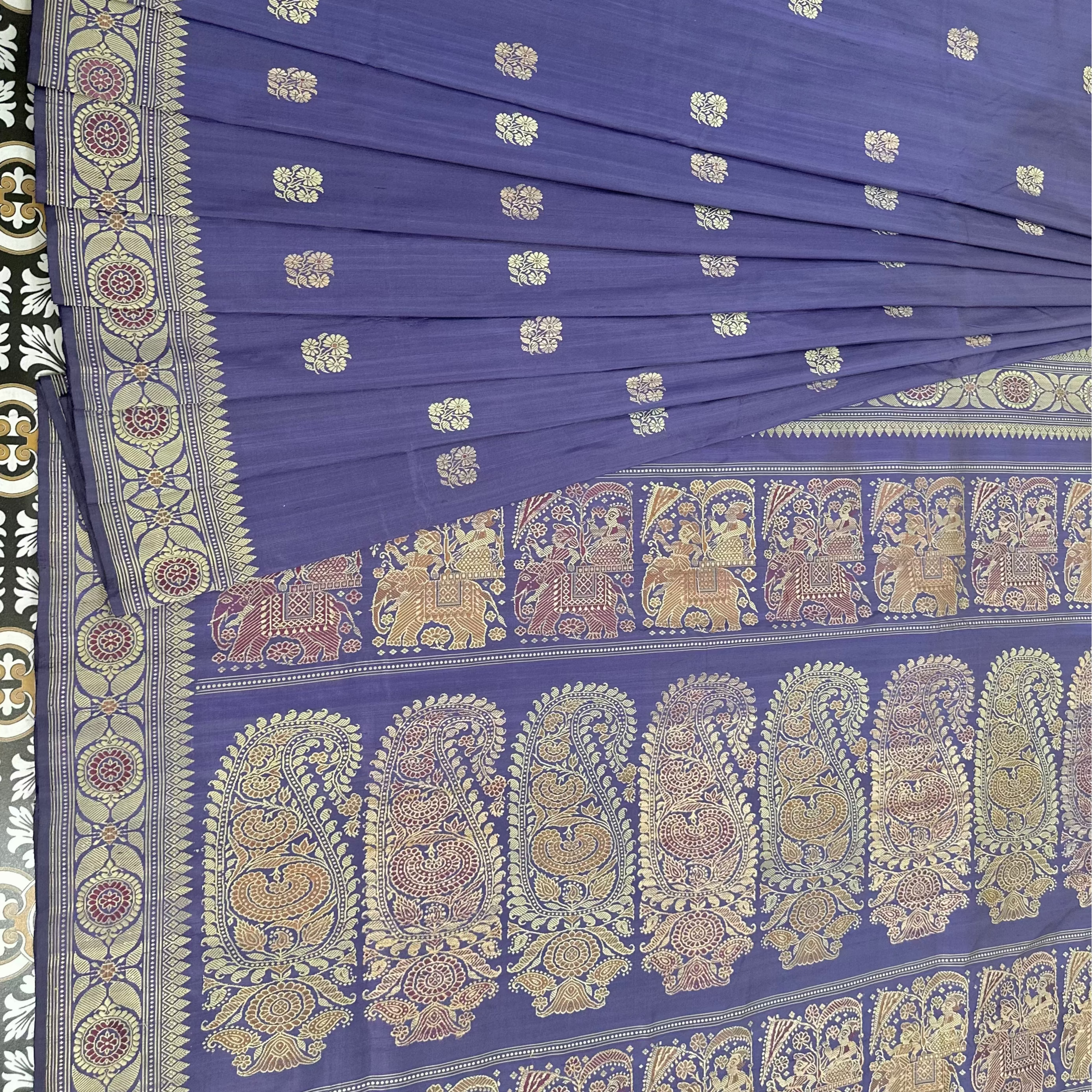 Amethyst purple Revival Baluchari Saree