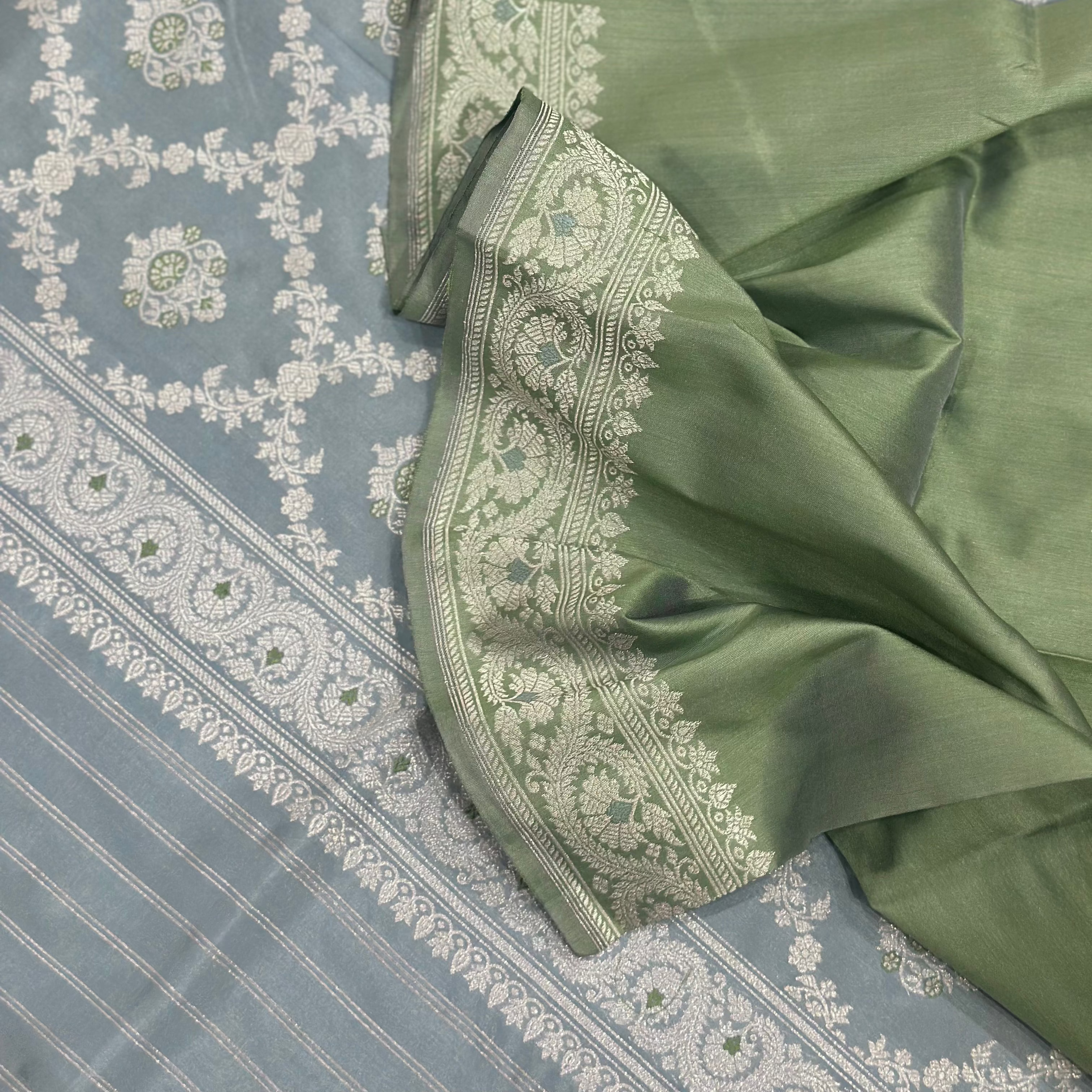 Sky Blue Khadwa Benarasi