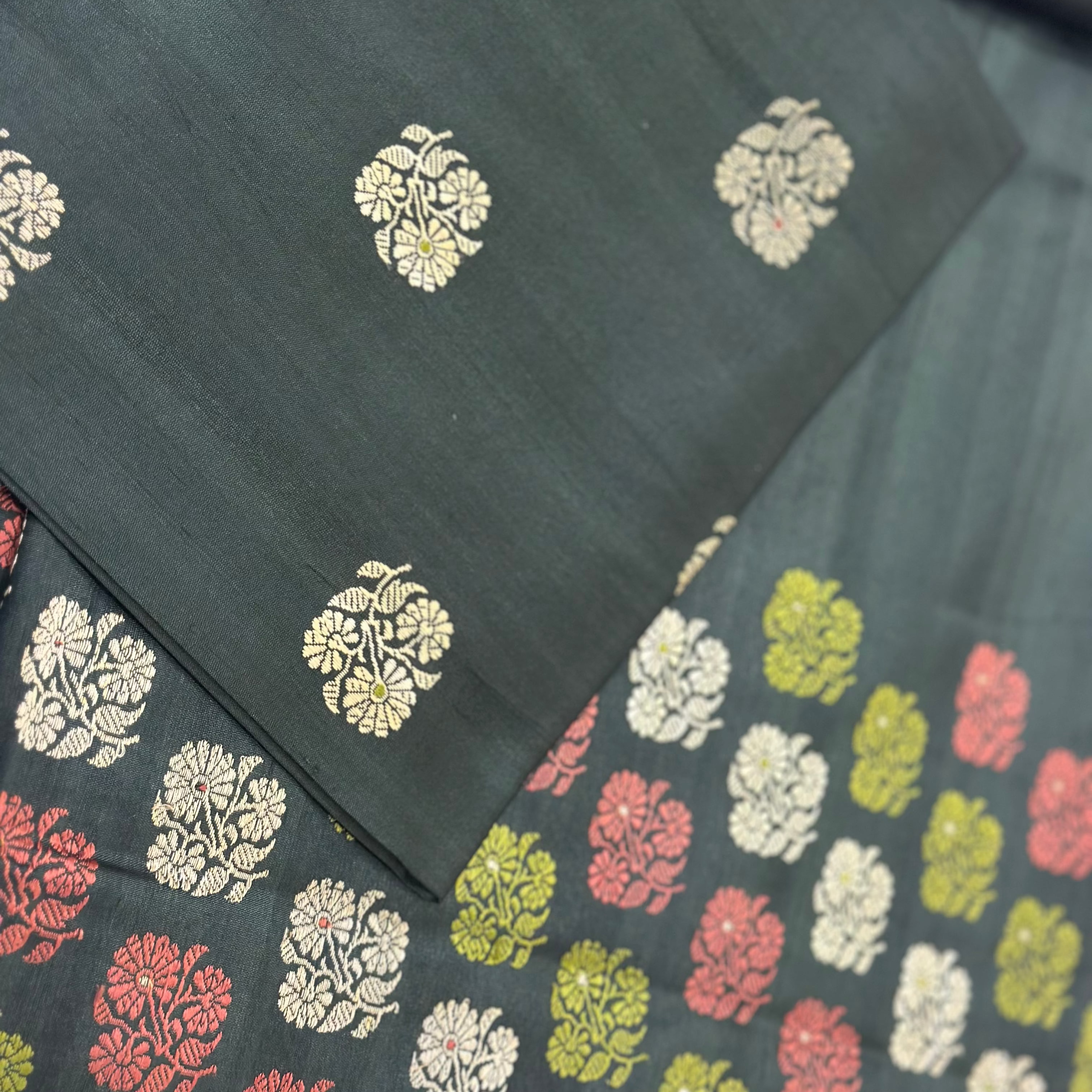 Dark Green Revival Baluchari Saree