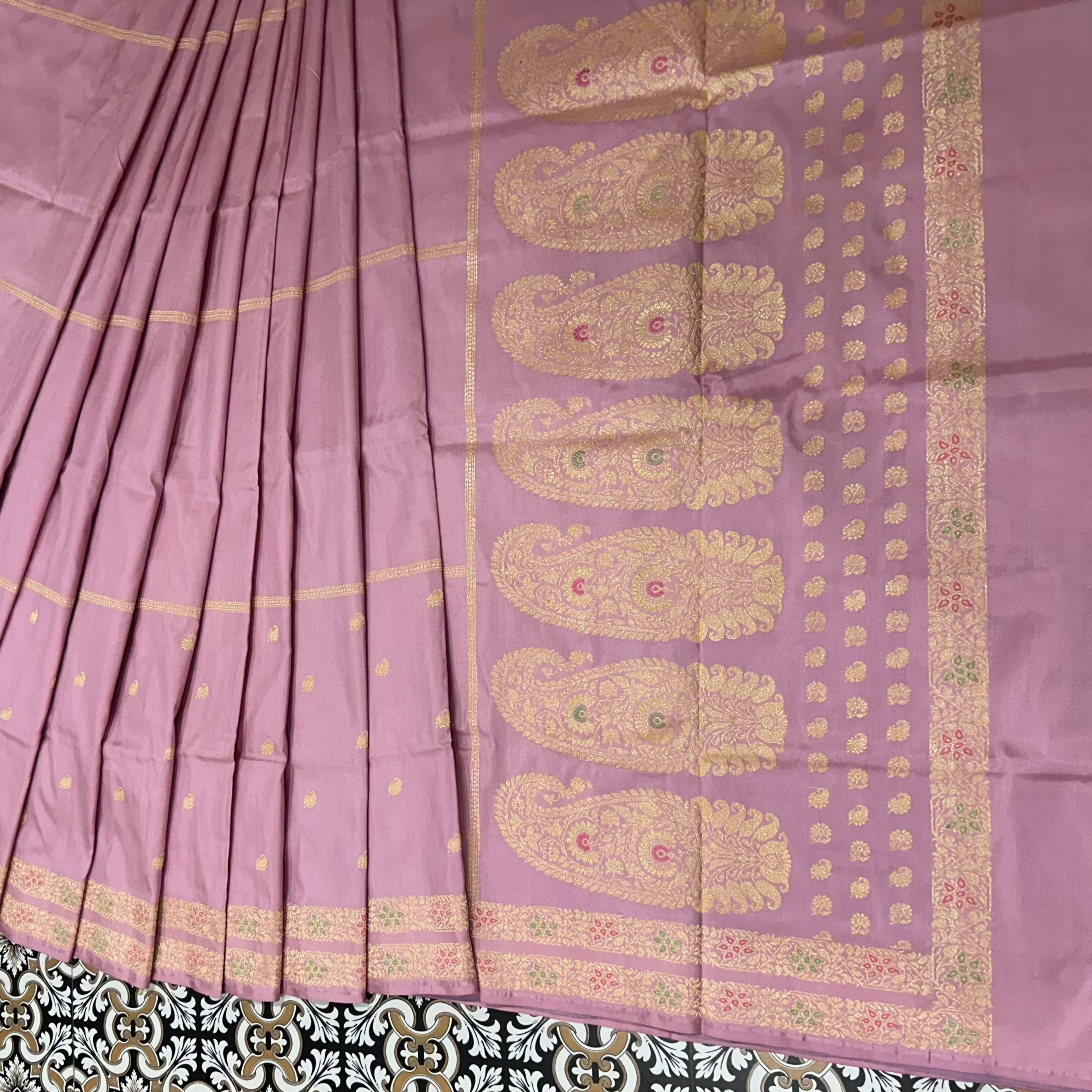Pink Baluchari Saree with Paisley in the Palla