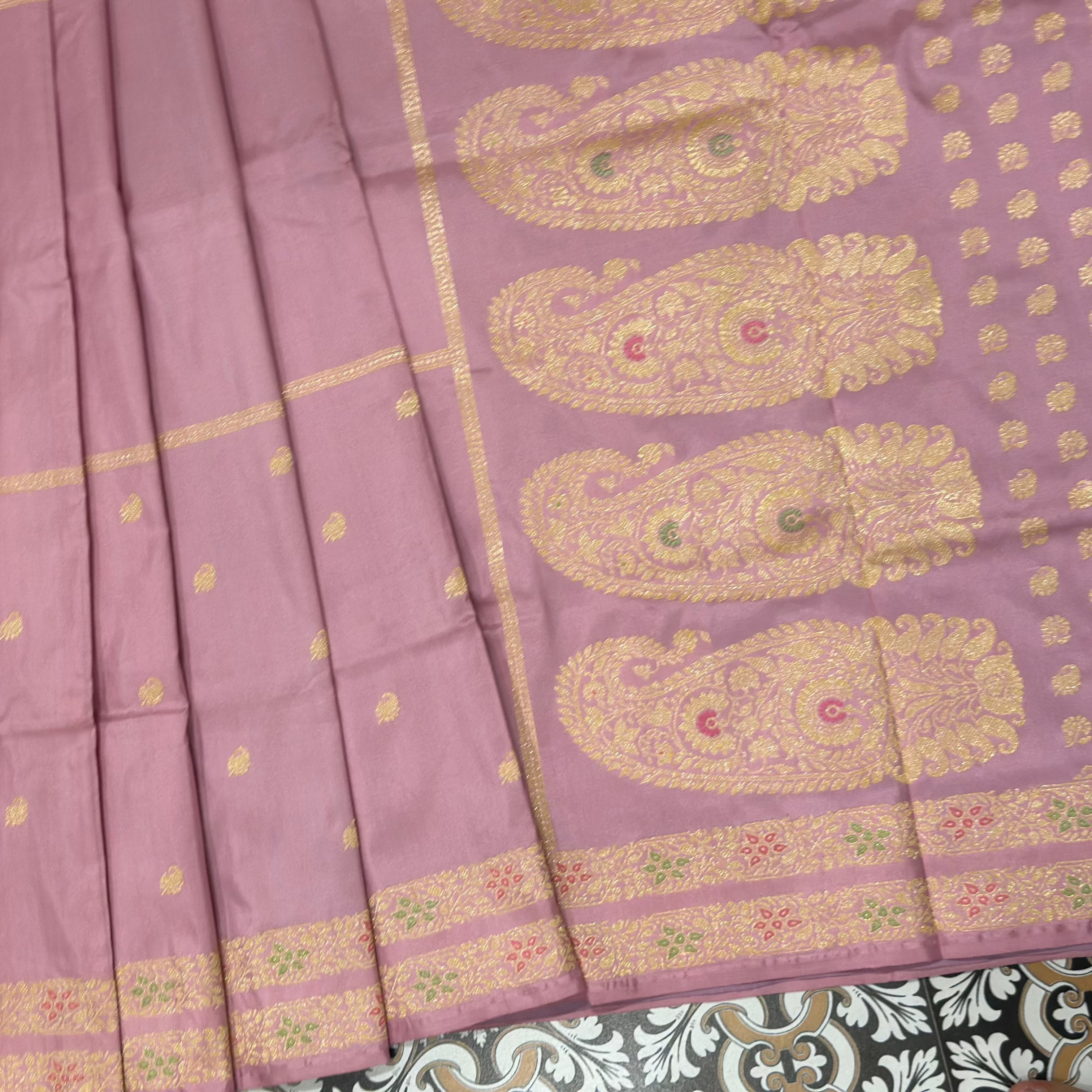 Pink Baluchari Saree with Paisley in the Palla