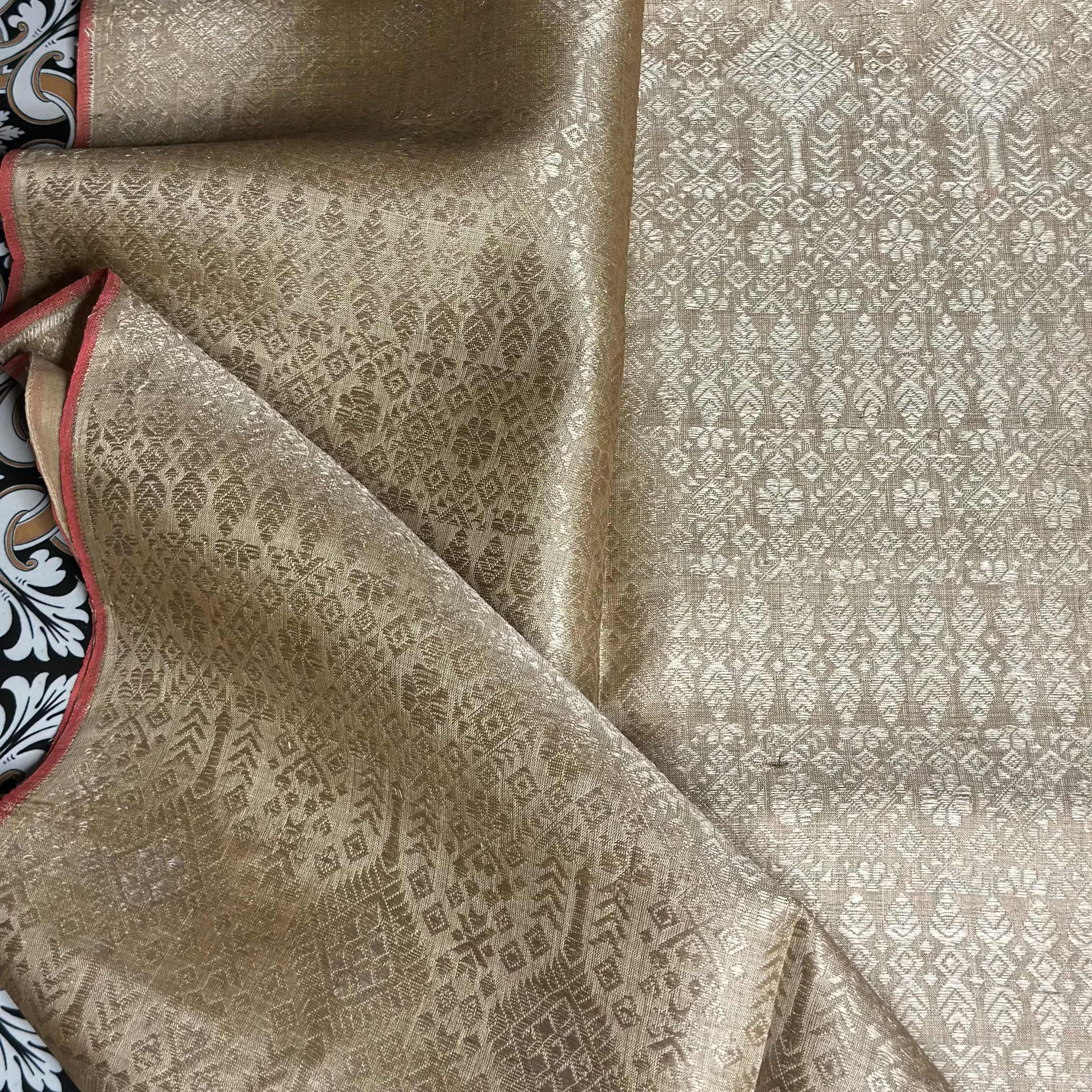 Heirloom Pure Assamese Muga Saree with Muga Extra Weft