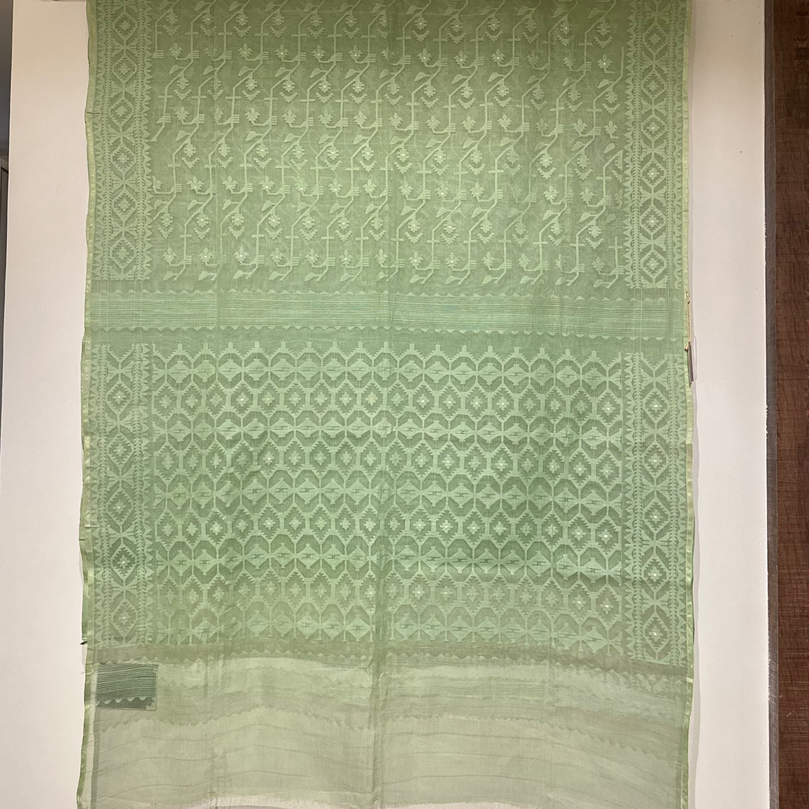 Light Fern Green Dhakai Jamdani