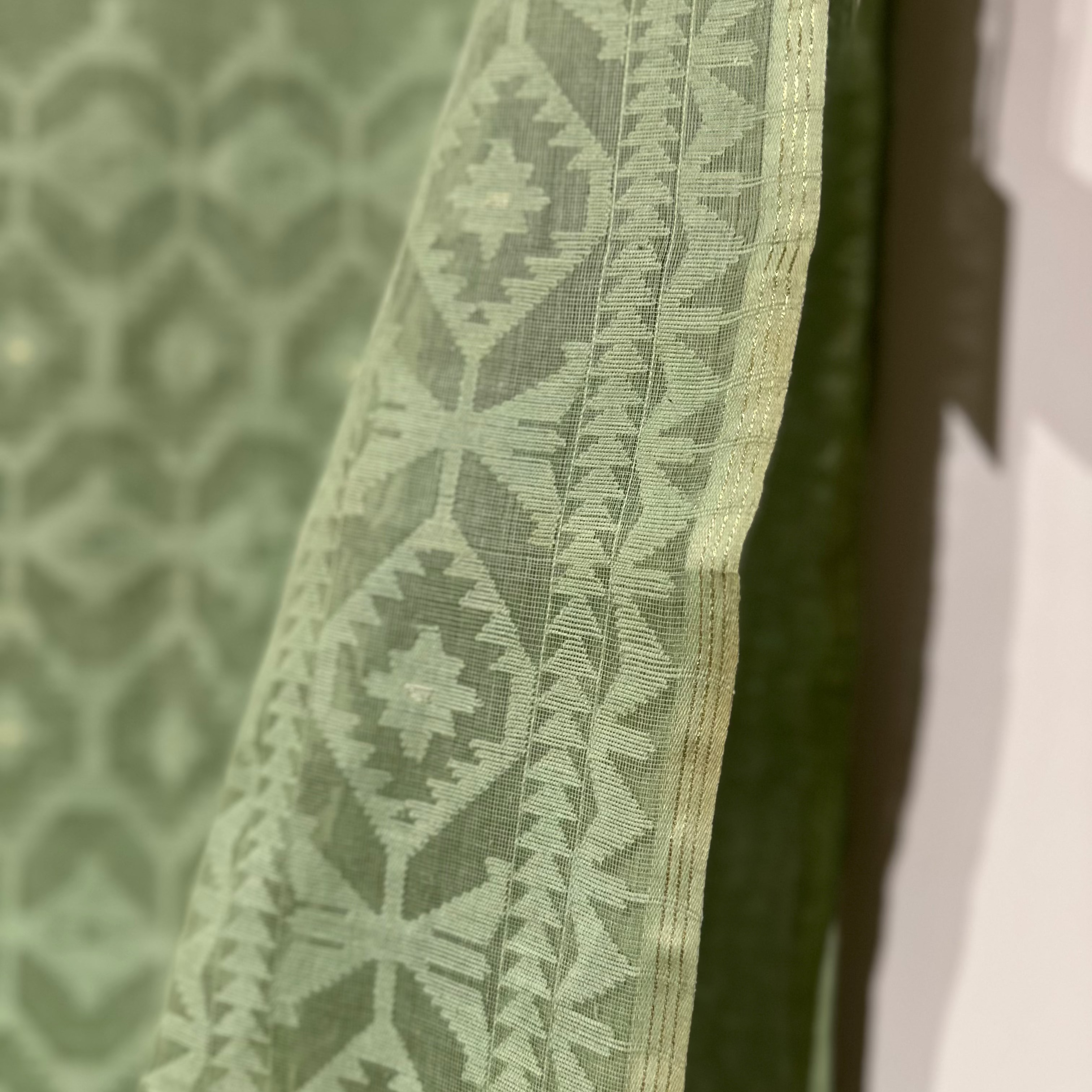 Light Fern Green Dhakai Jamdani