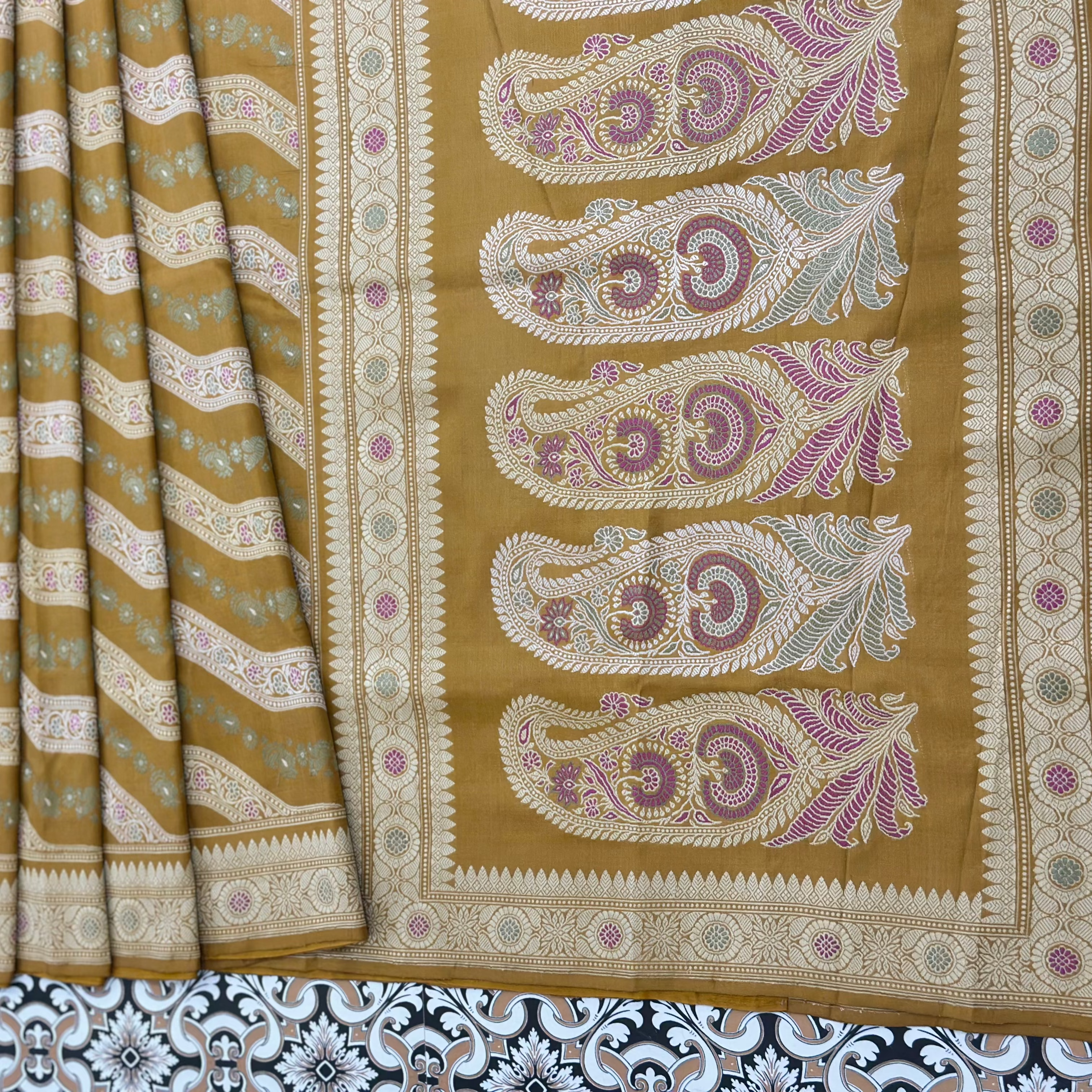 Dark Mustard Ada Revival Baluchari