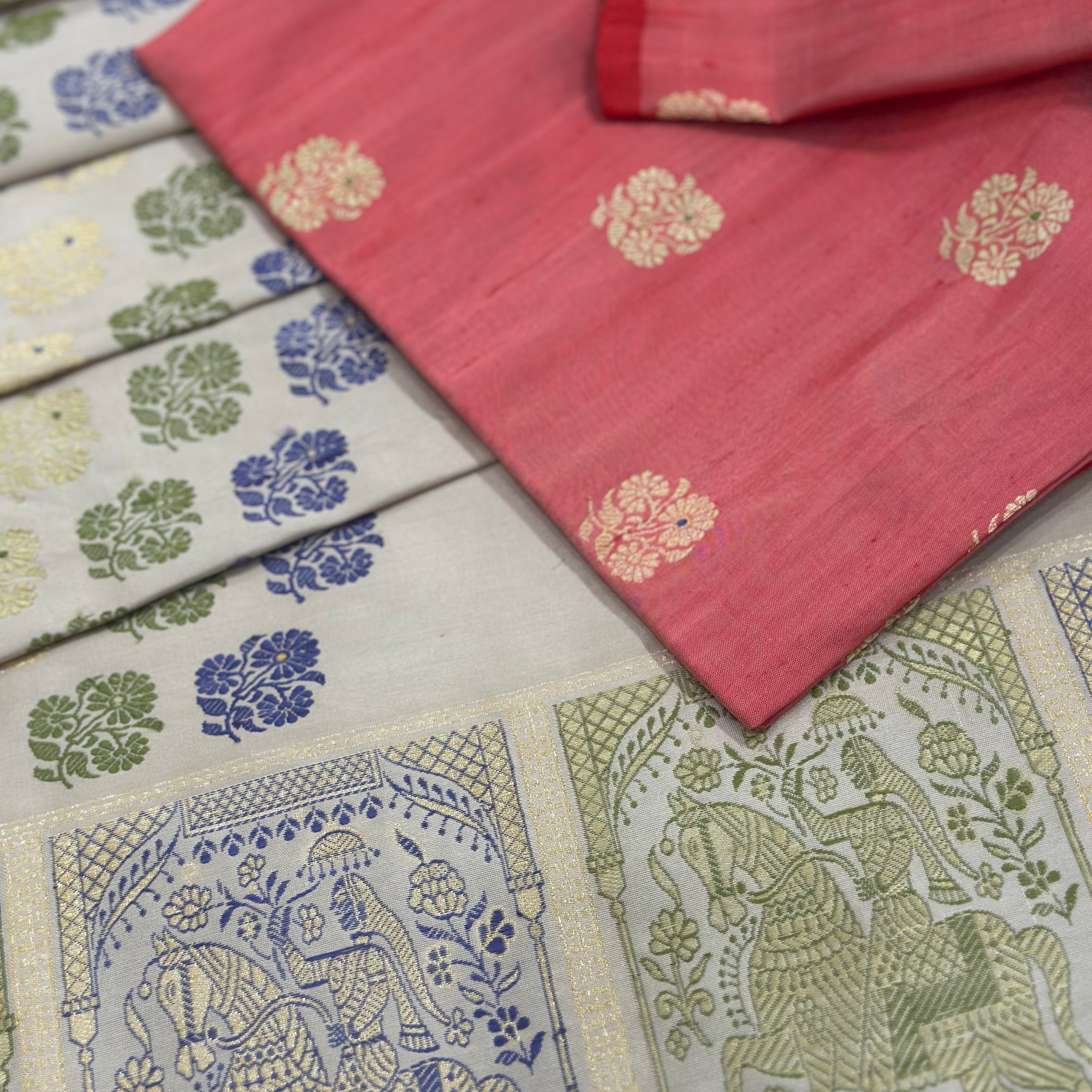 Off-White Revival Baluchari Saree