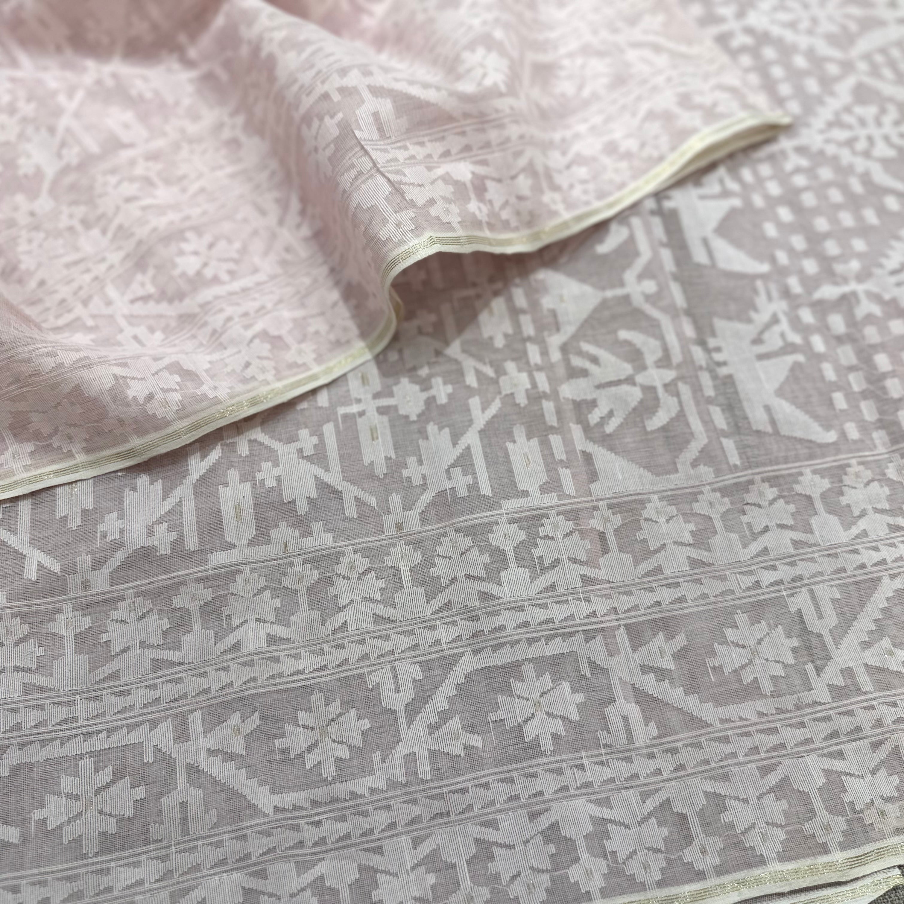 Soft Pink Dhakai Jamdani