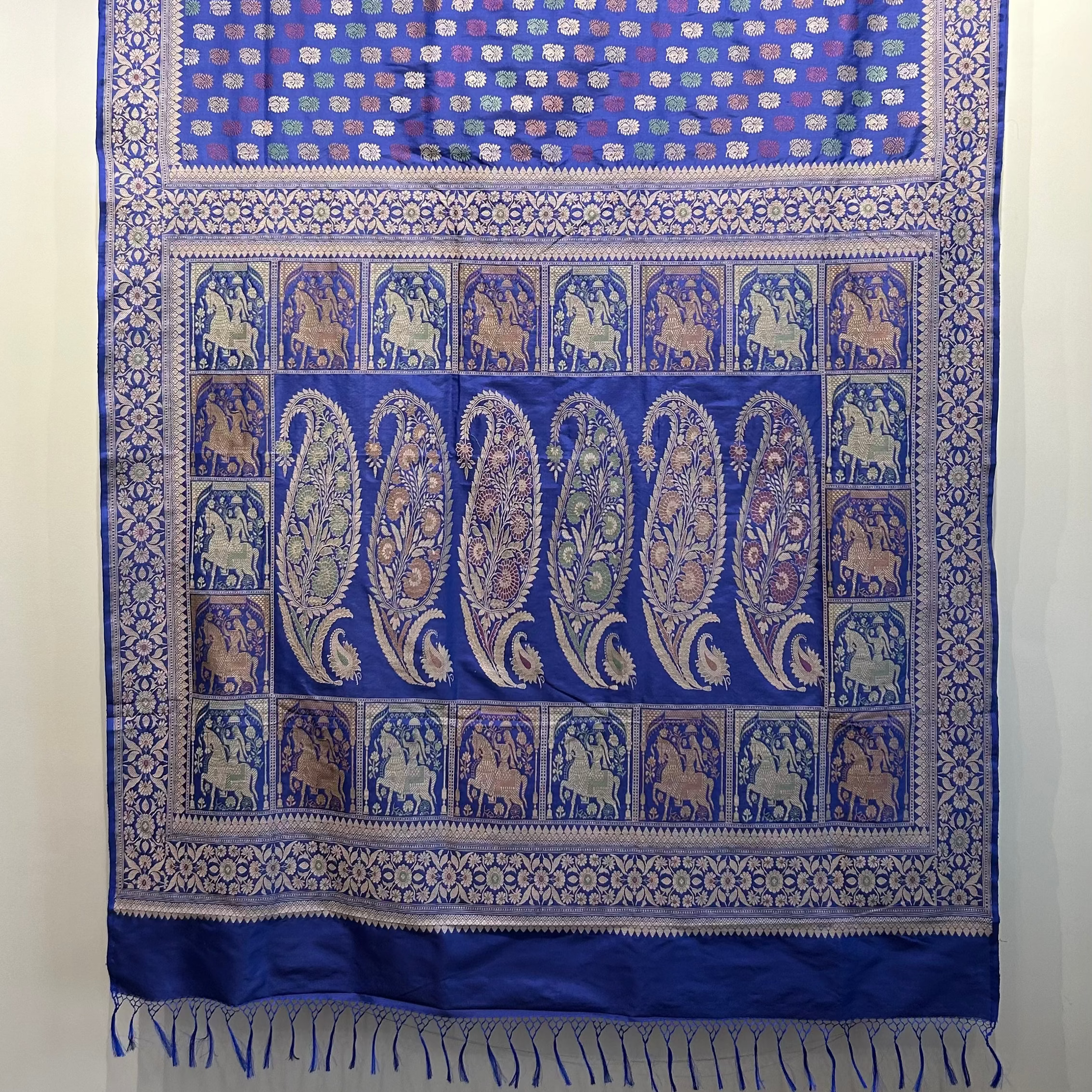 Electric Blue Shot Colour Revival Baluchari Saree
