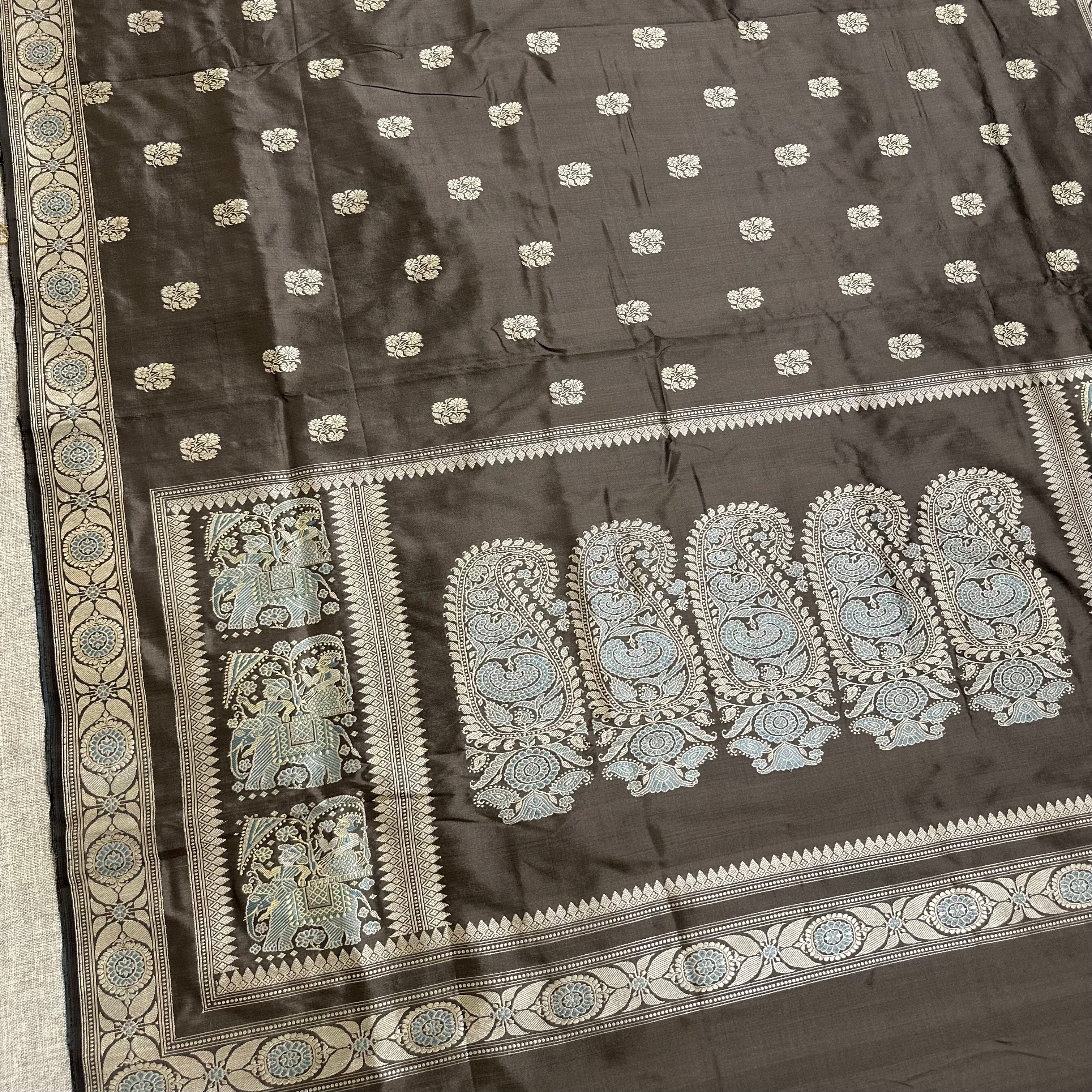 Grey Revival Baluchari Saree