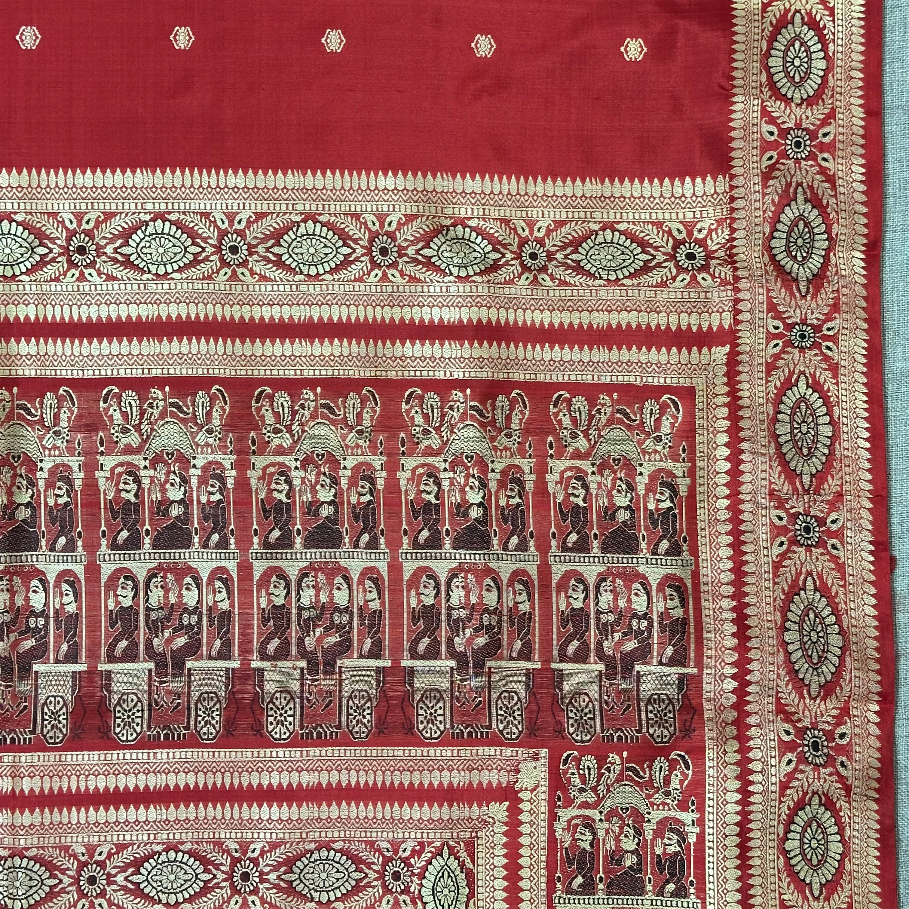 Red Baluchari from Bengal