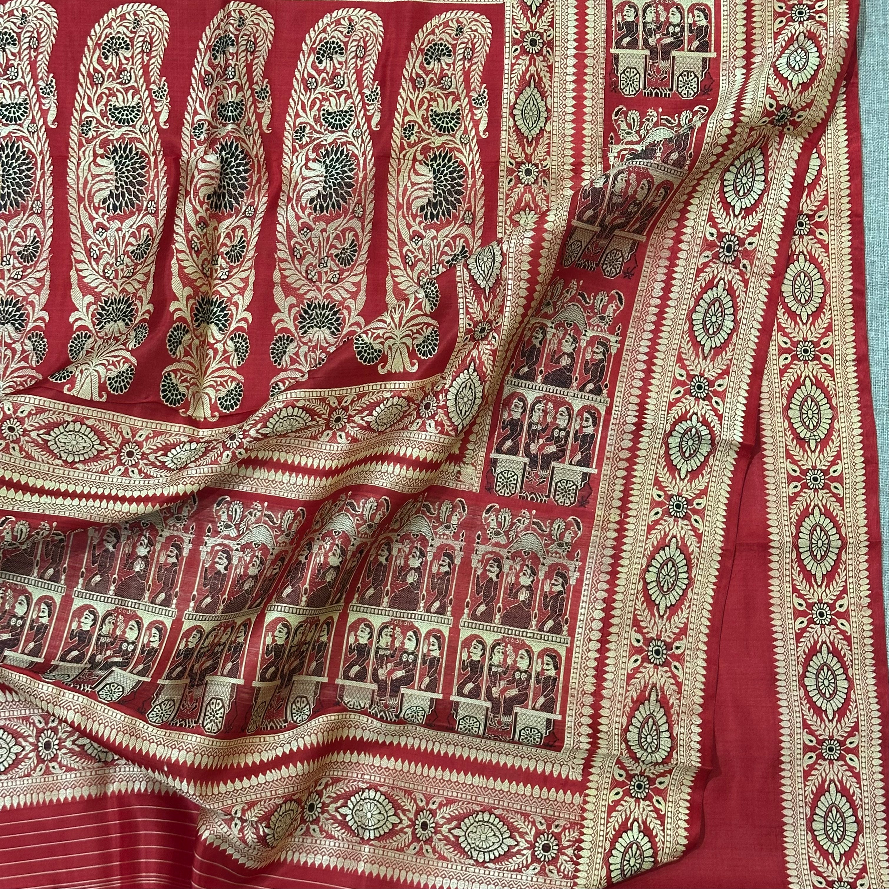 Red Baluchari from Bengal