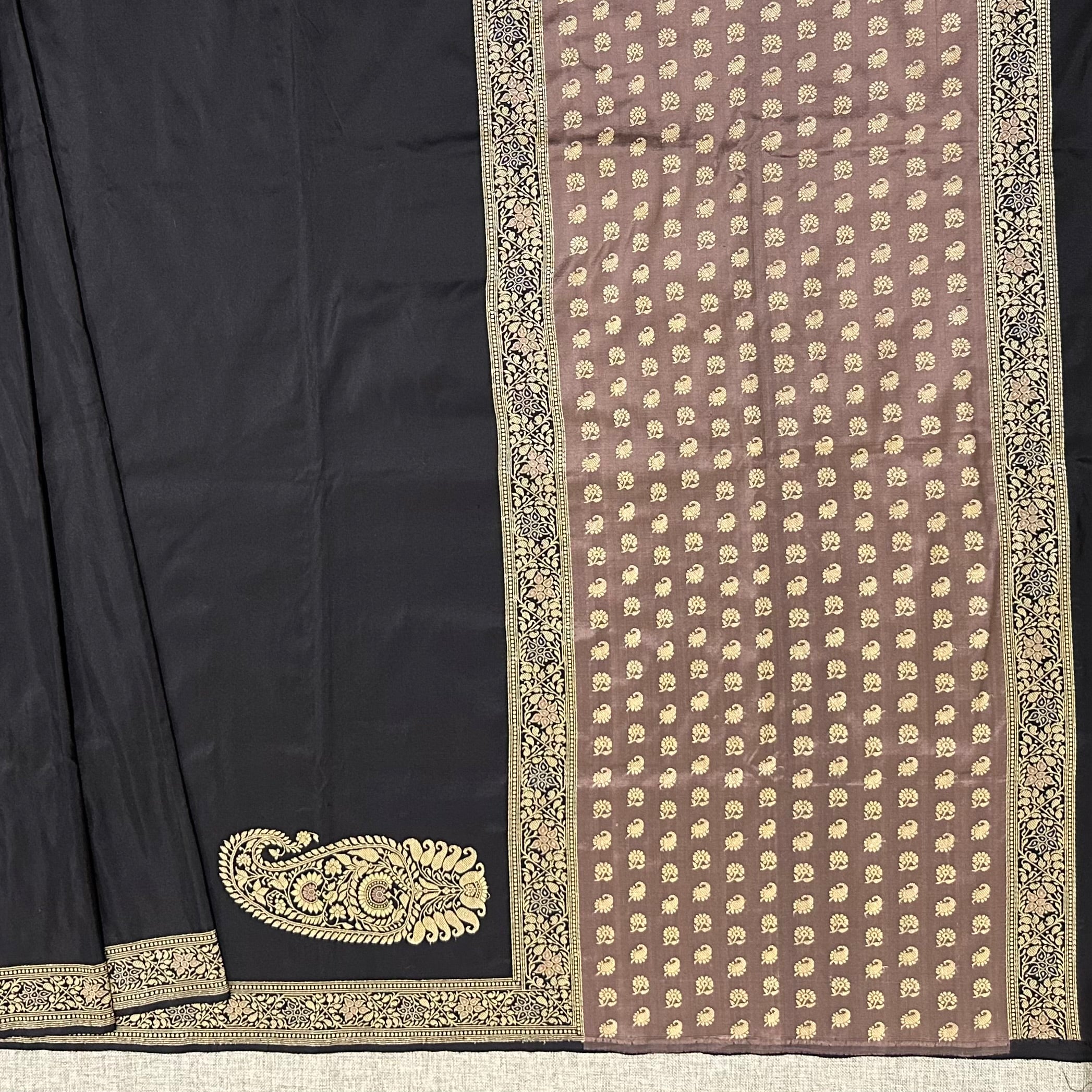 Black Baluchari Saree with Paisleys in the Palla