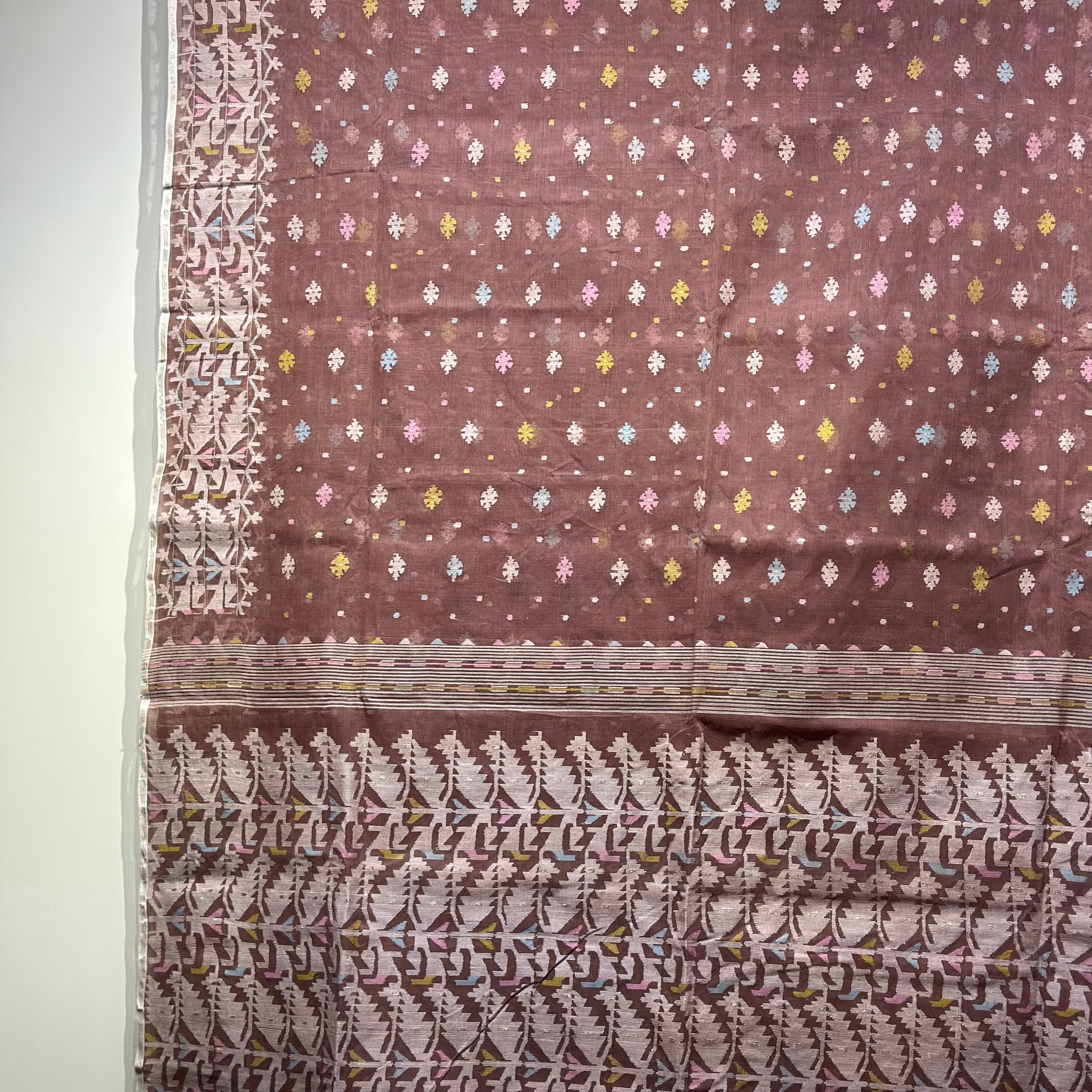 Brown Dhakai Jamdani