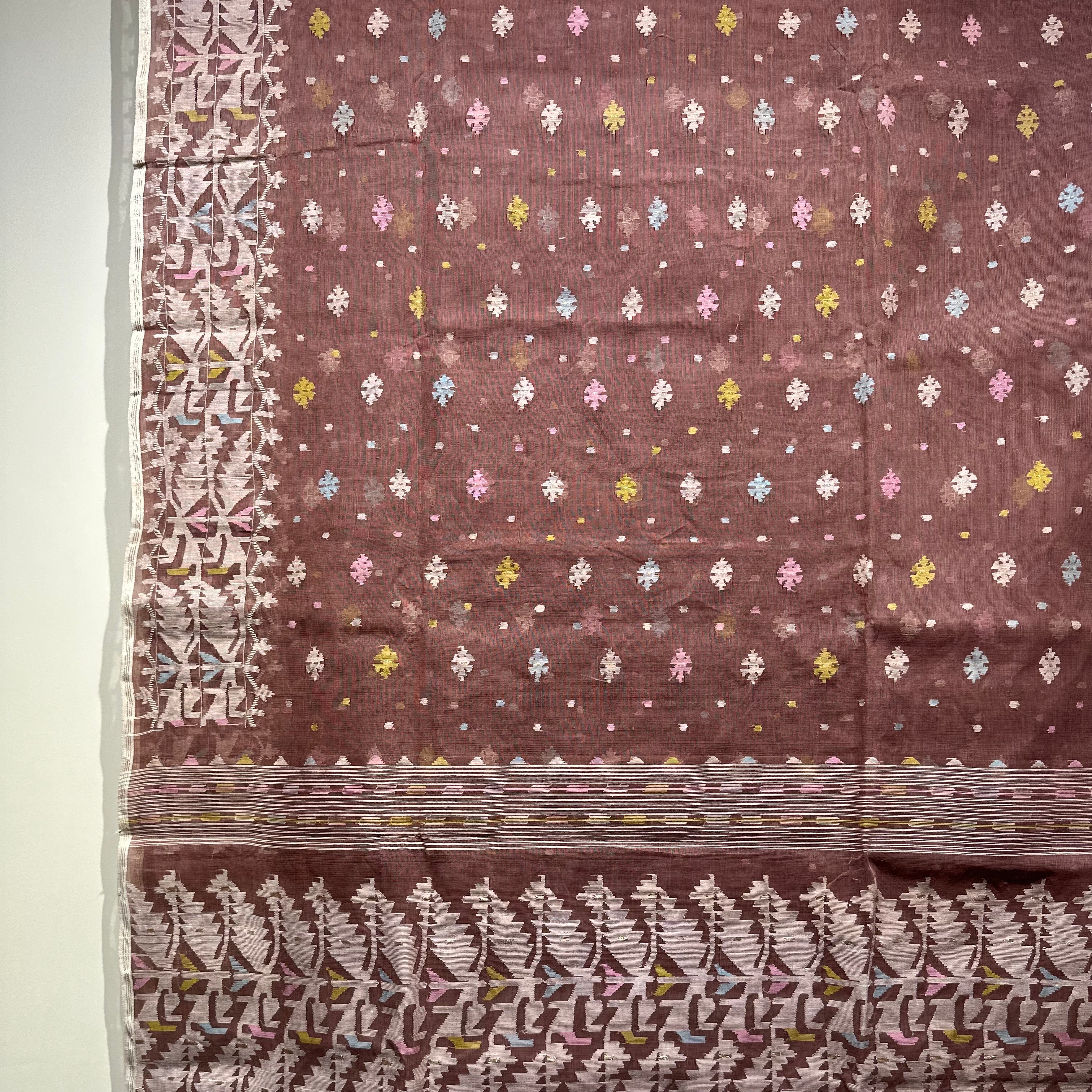 Brown Dhakai Jamdani