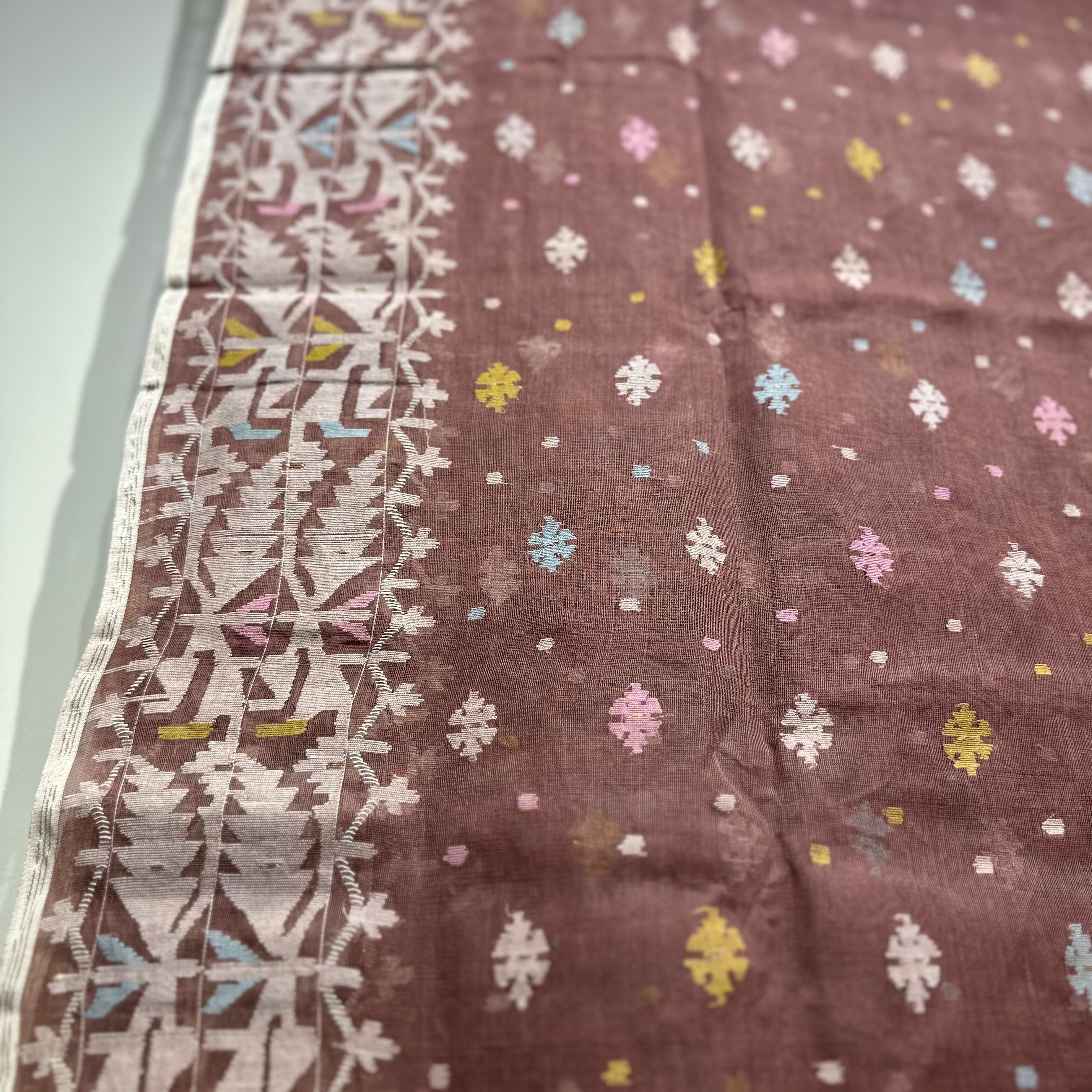 Brown Dhakai Jamdani