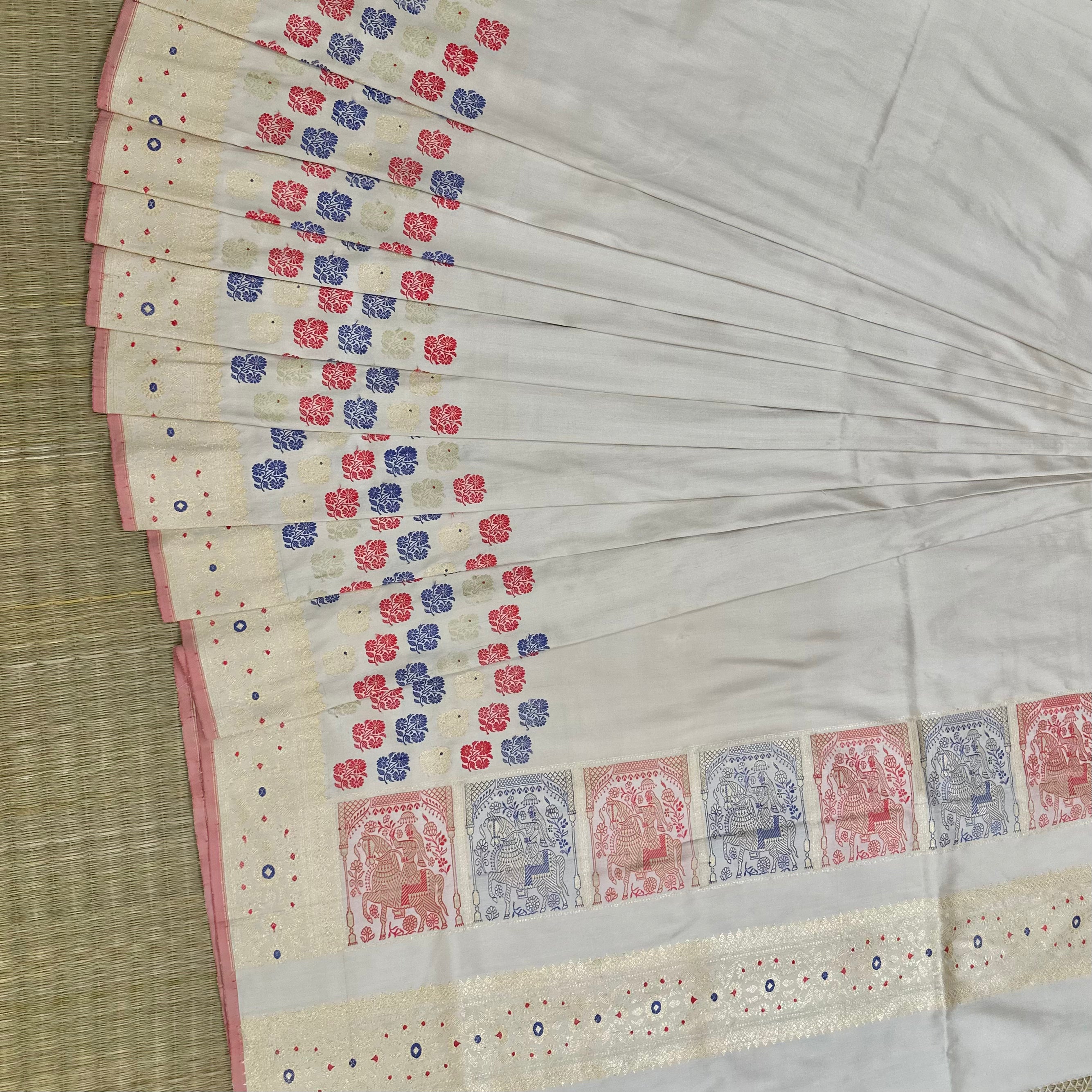 Creme-White Revival Baluchari Saree