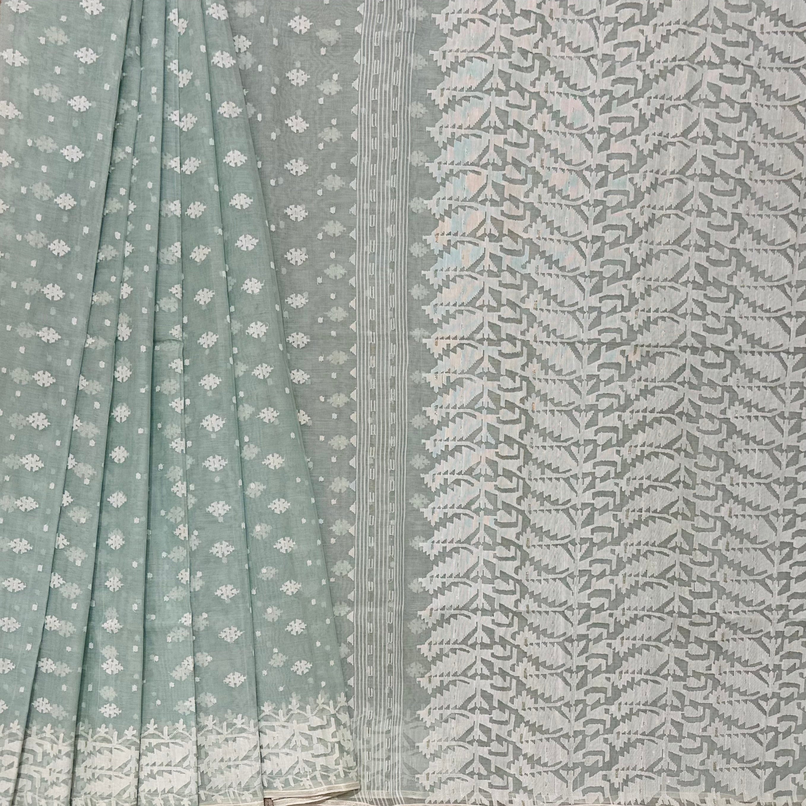 Ice Blue Dhakai Jamdani