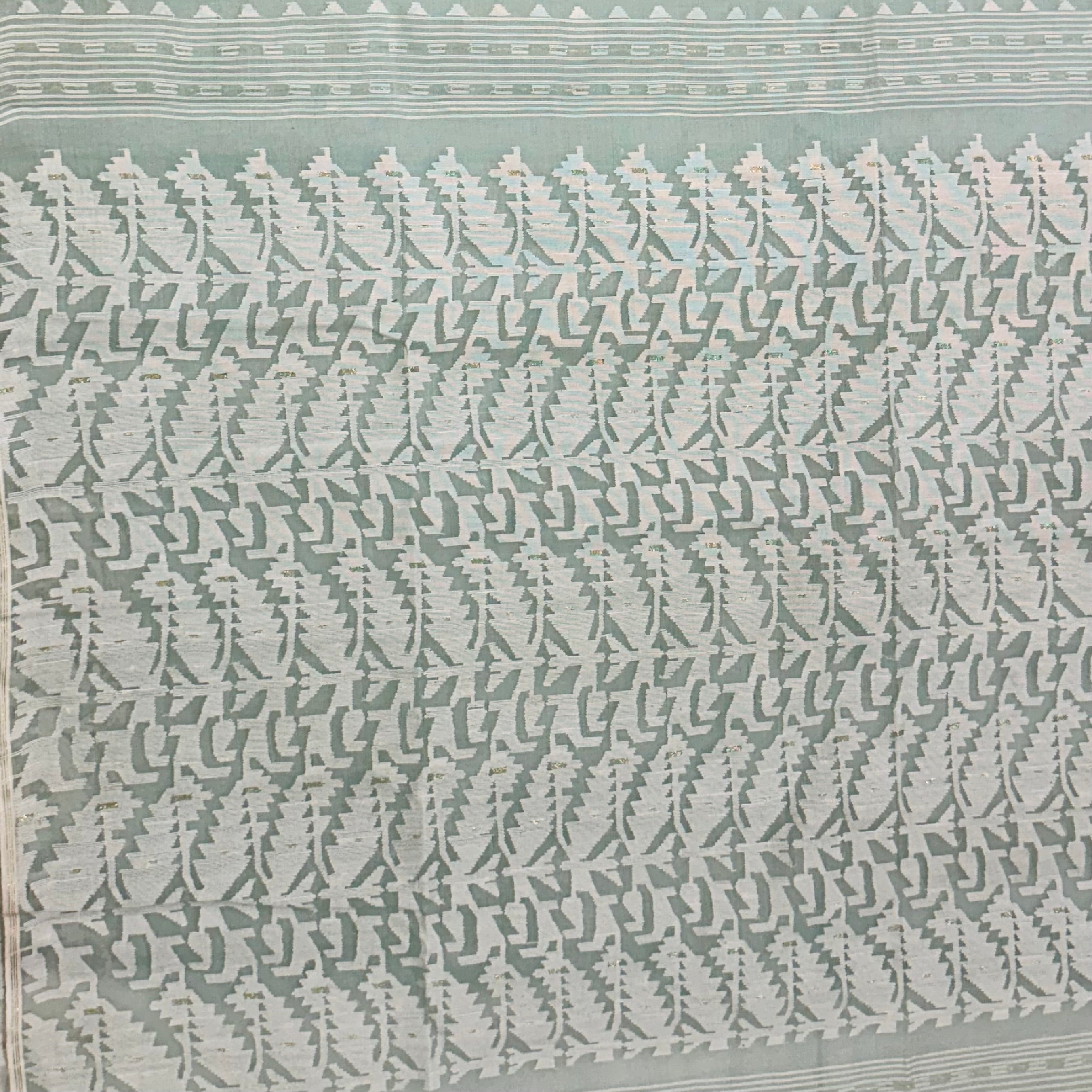 Ice Blue Dhakai Jamdani