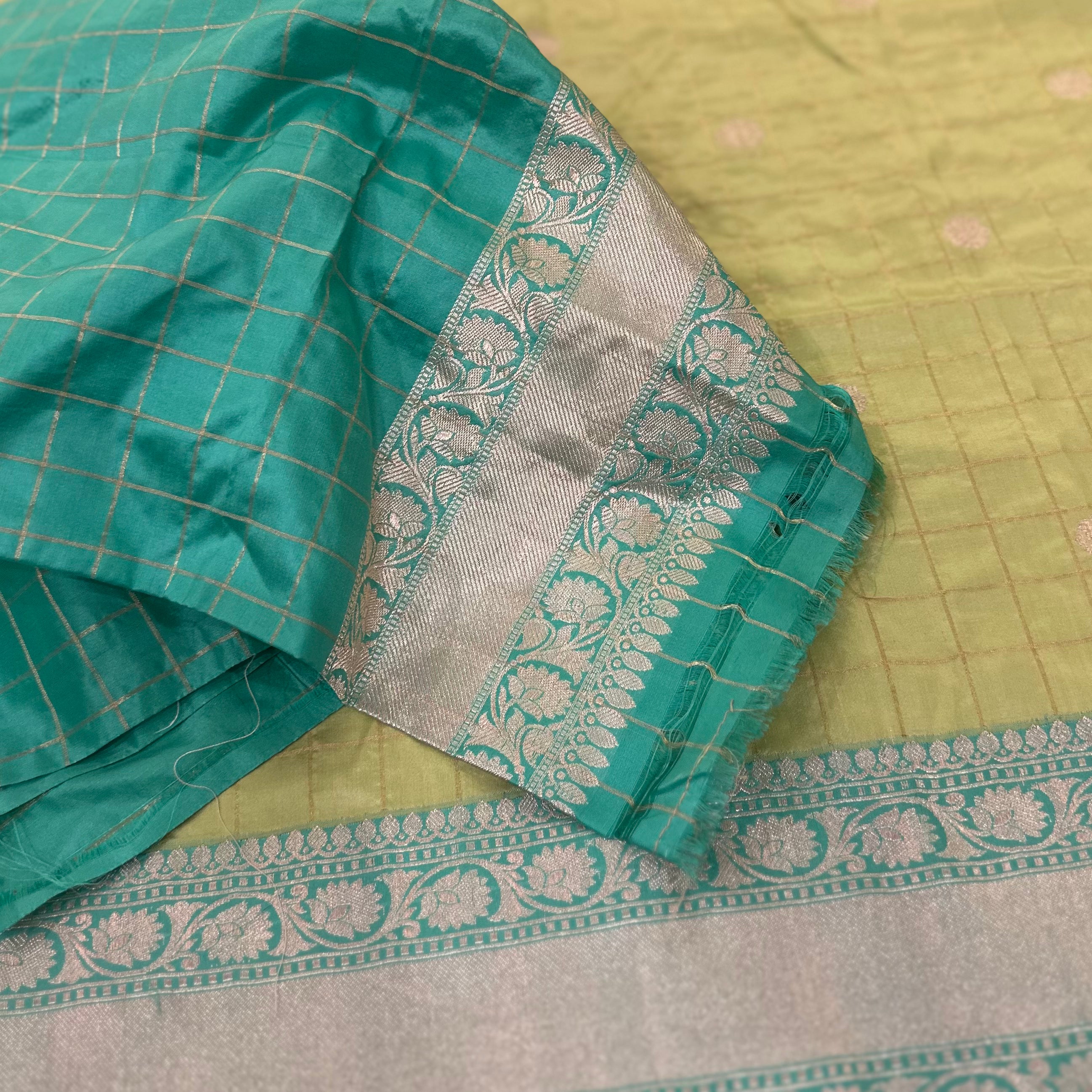 Lime Green Khadwa Katan Benarasi