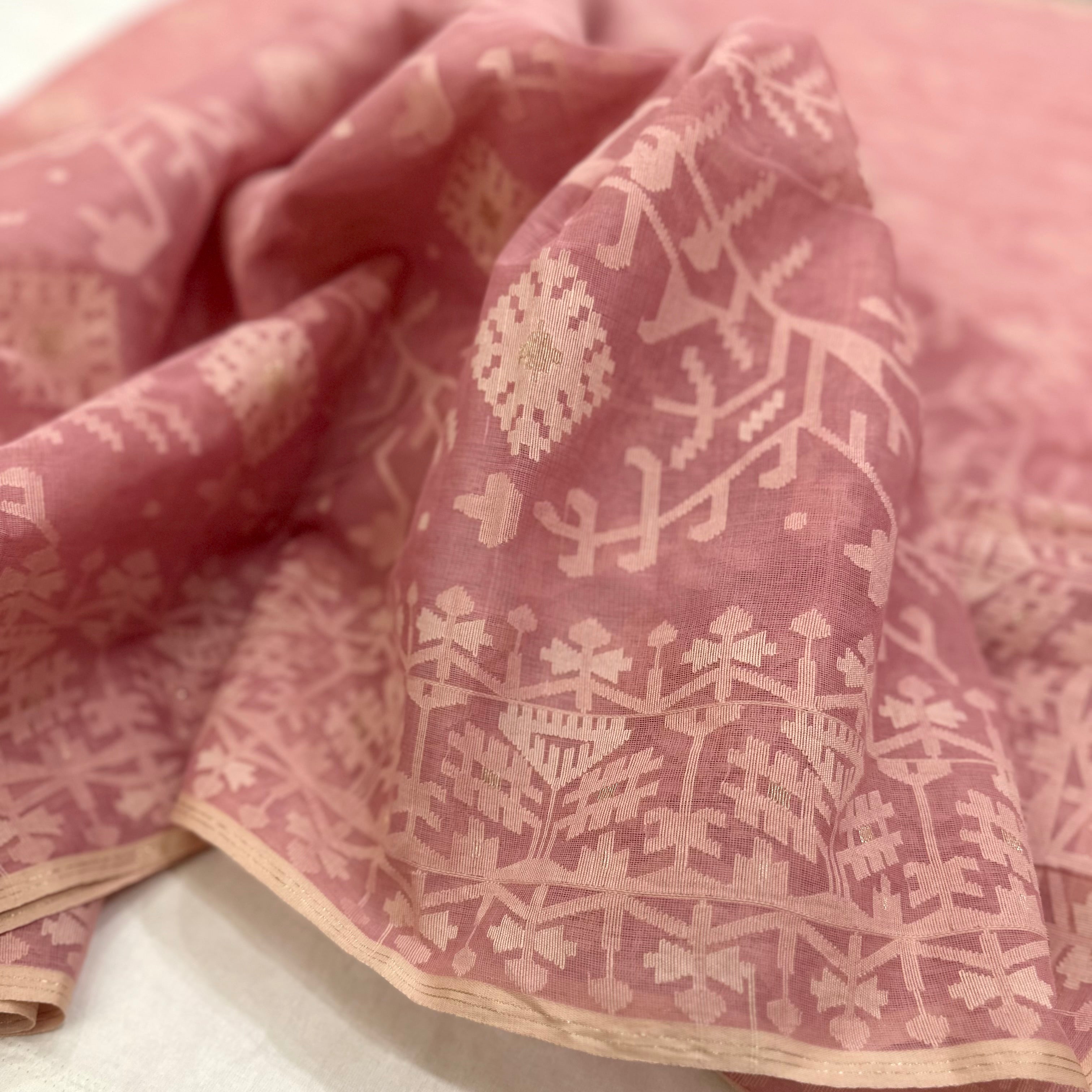 Dusty Pink Dhakai Jamdani