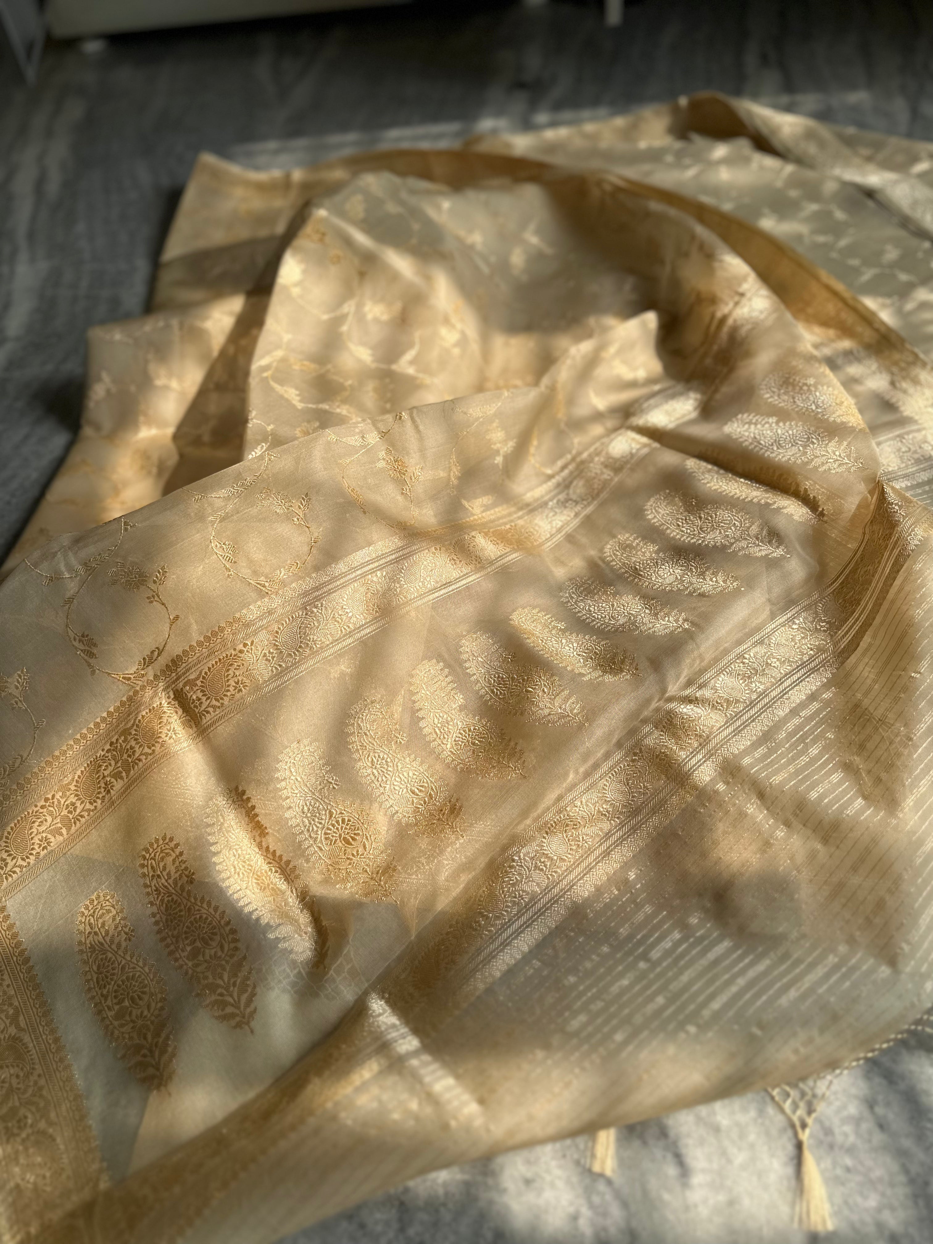 Kora Silk Jangla Khadwa Benarasi